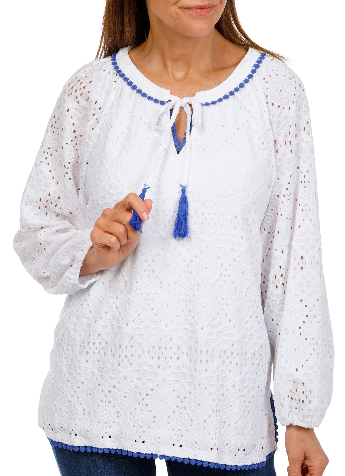 Buy HARPER 241, Harper 241 Womens Long Sleeve Eyelet Top Online 