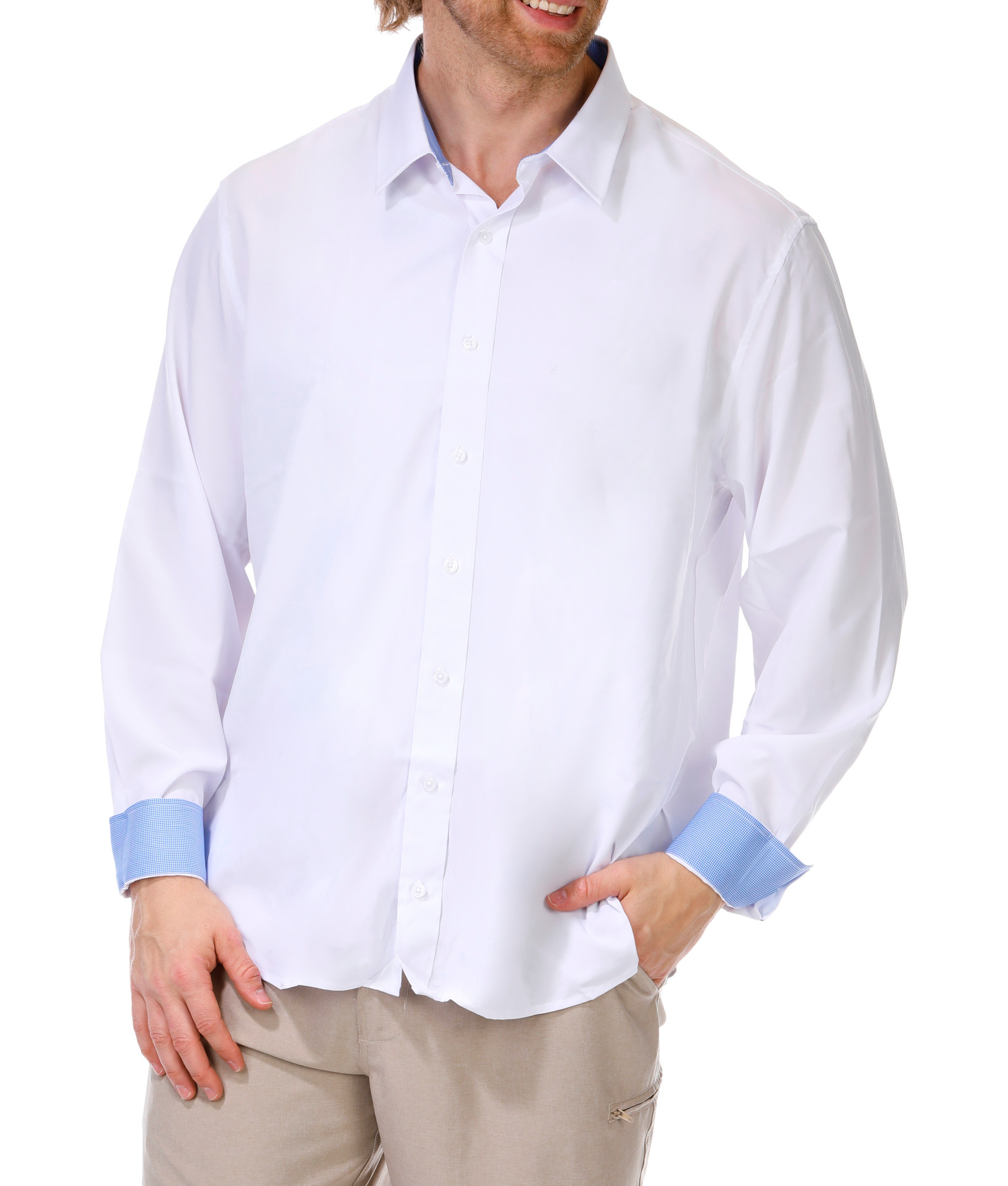 Nick Graham Men's Modern Fit Dress Shirt in White, Small Nick Graham Men's Modern Fit Dress Shirt in White, Small