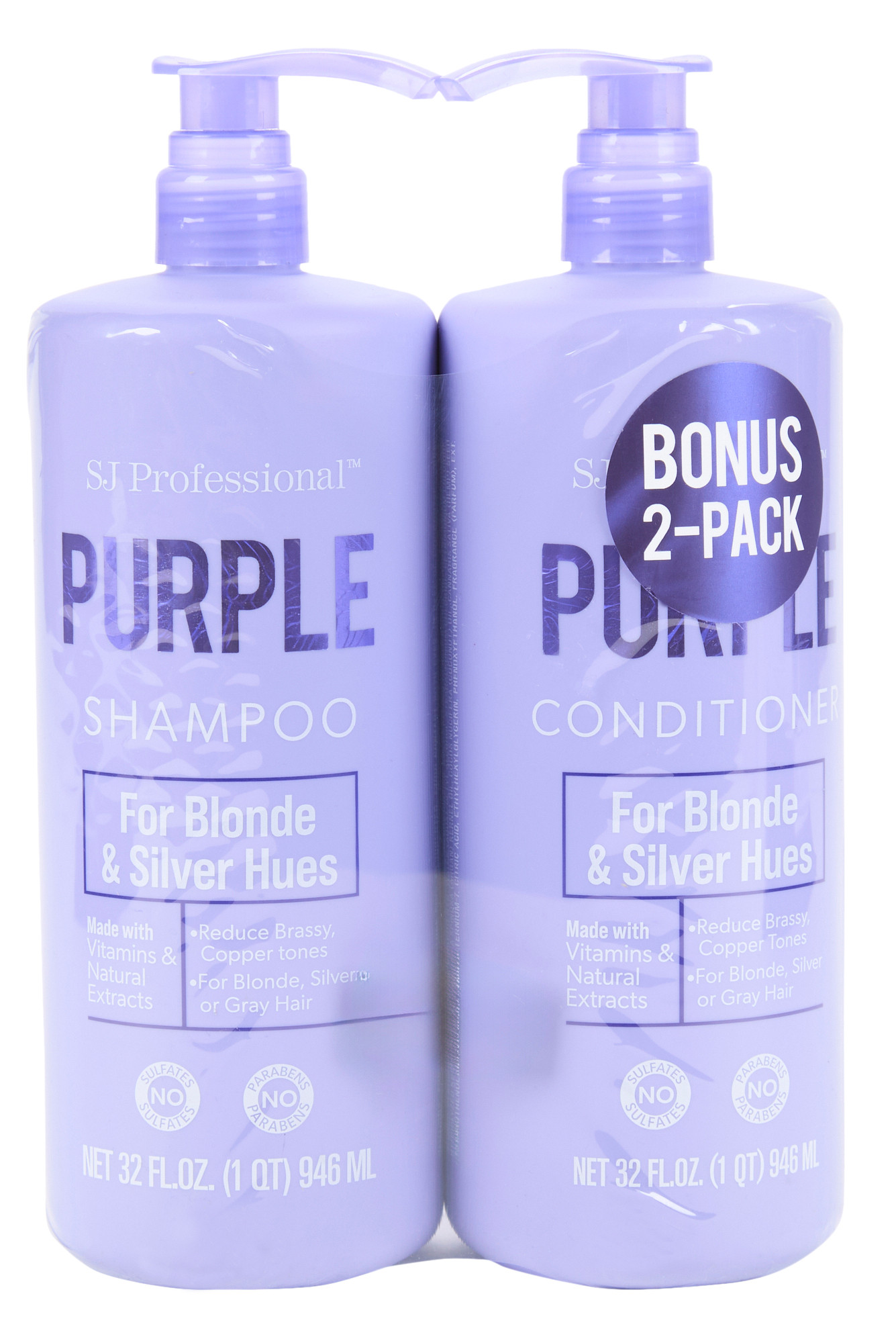 Buy SJ Professional, 2 Pk 32 oz Purple Shampoo & Conditioner Set