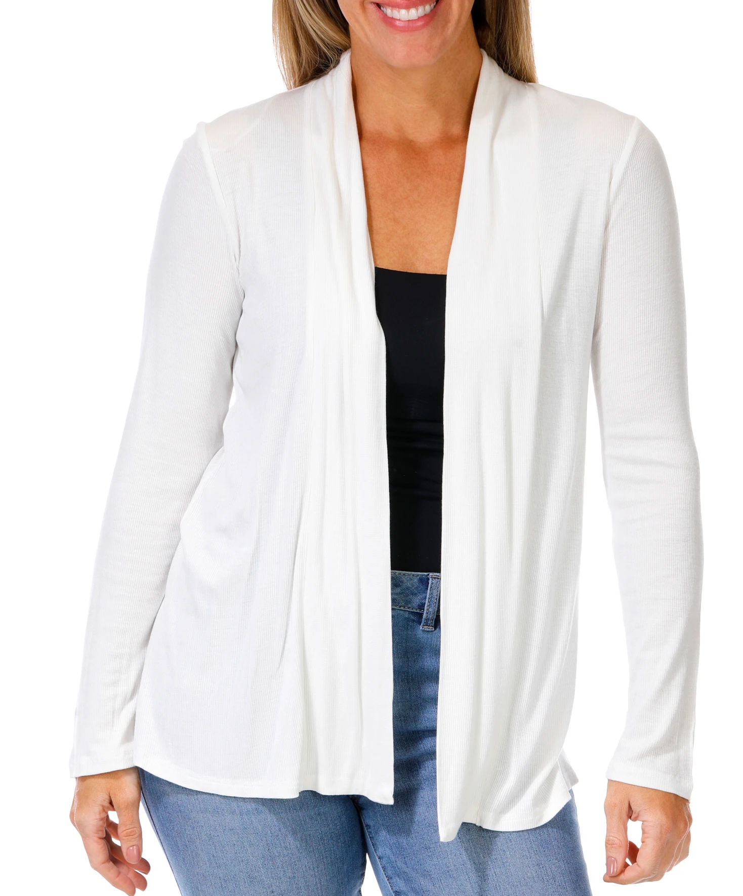 トップス imperf. Long Sleeve Rib Cardigan White Buy RIO & RIAN, Women's Long Sleeve Ribbed Cardigan Online