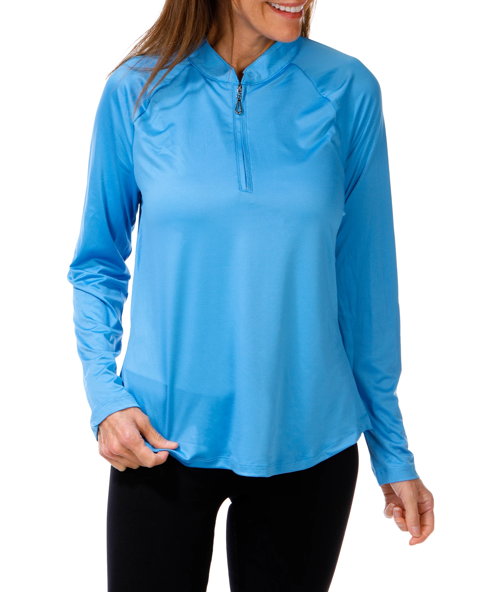Buy Emerald Eighteen, Women's Solid Quarter Zip Pullover Online