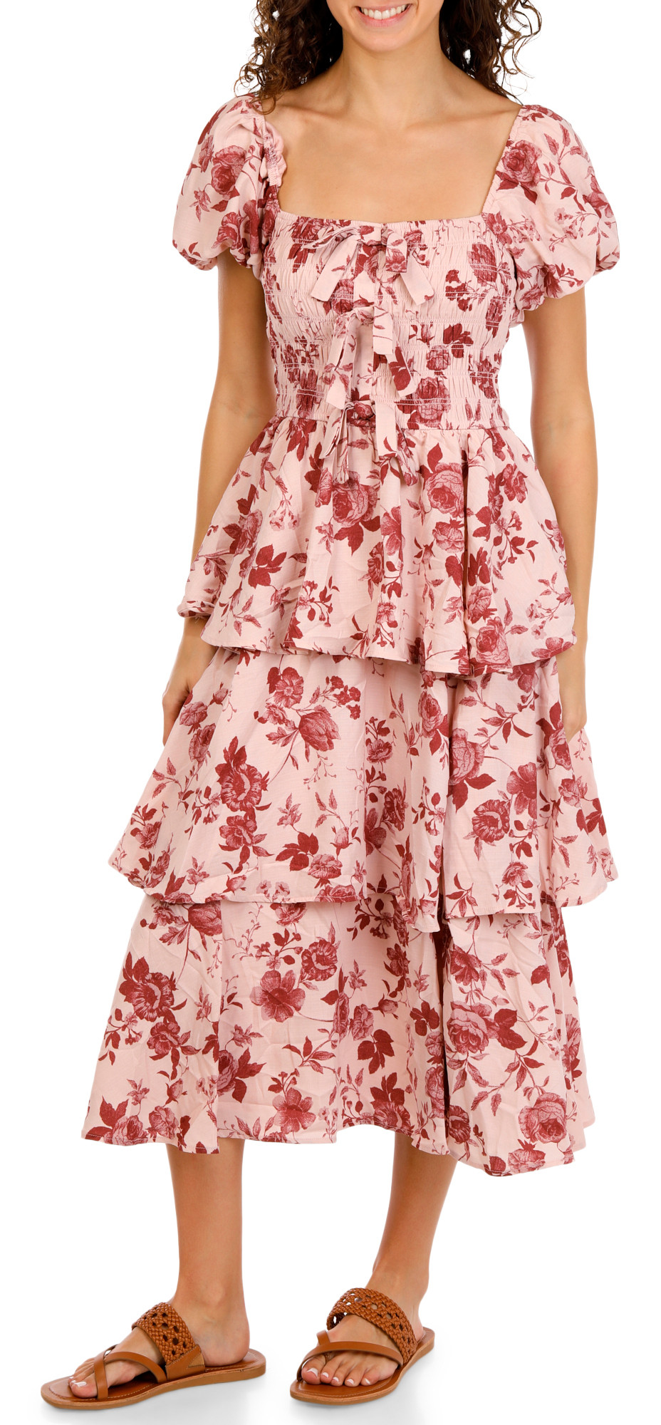 Trixxi juniors Ruffle Floral Print Dress, Large Trixxi juniors Ruffle Floral Print Dress, Large