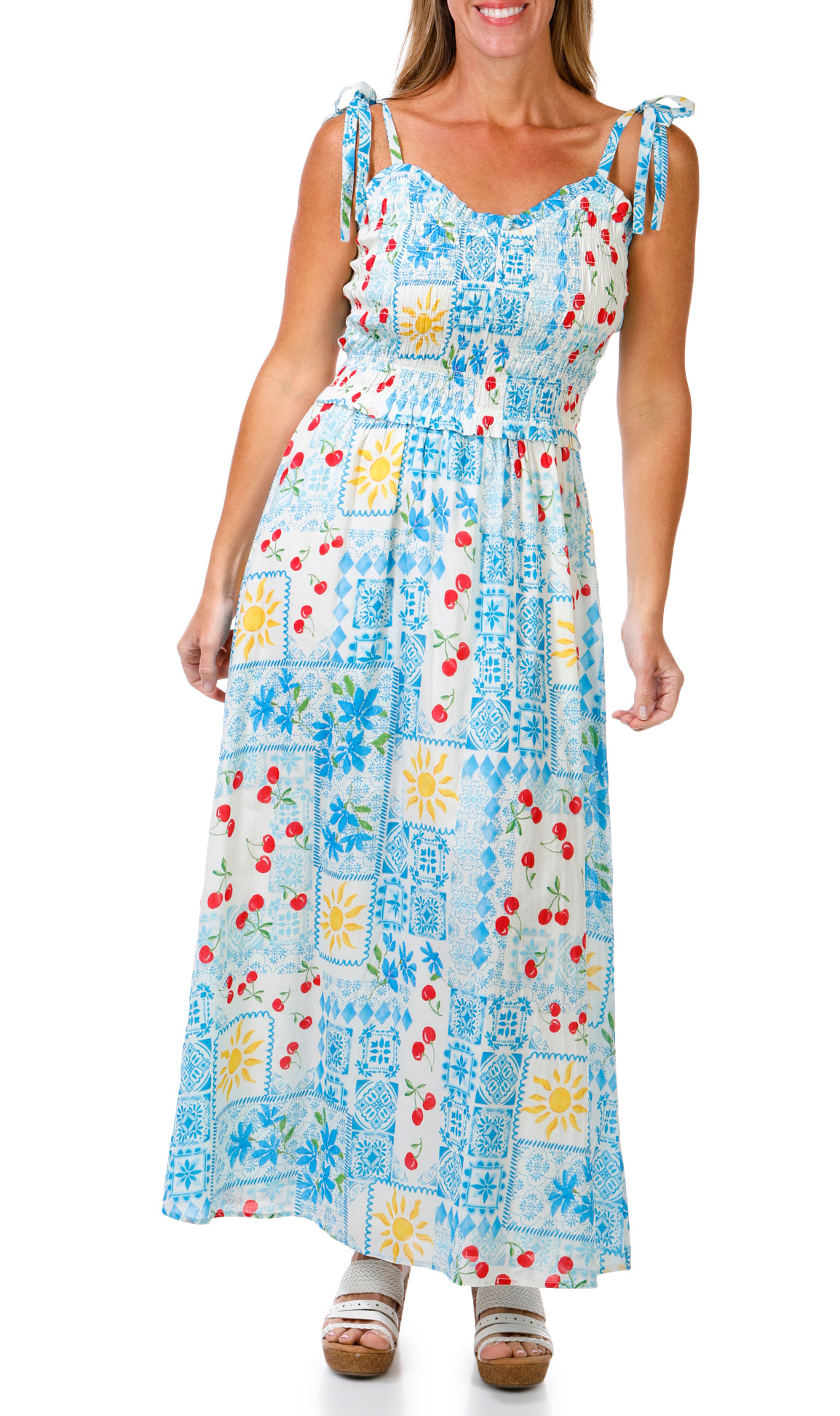 bealls christmas dress Women's Sleeveless Smocked Fairfax Midi princess belle christmas
