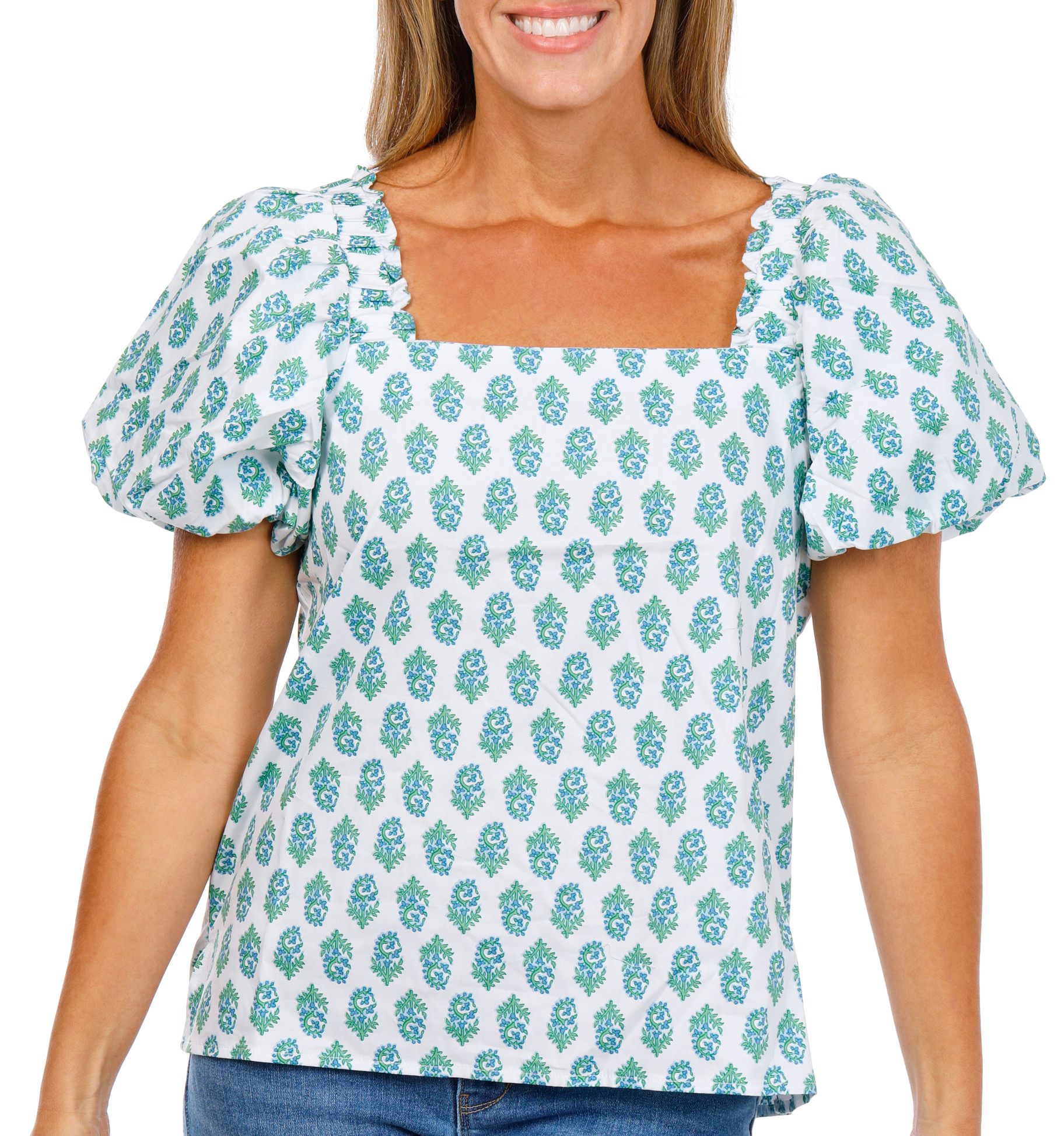 Buy Cece, Women's Puff Sleeve Square Neck Top Online - Bealls Florida