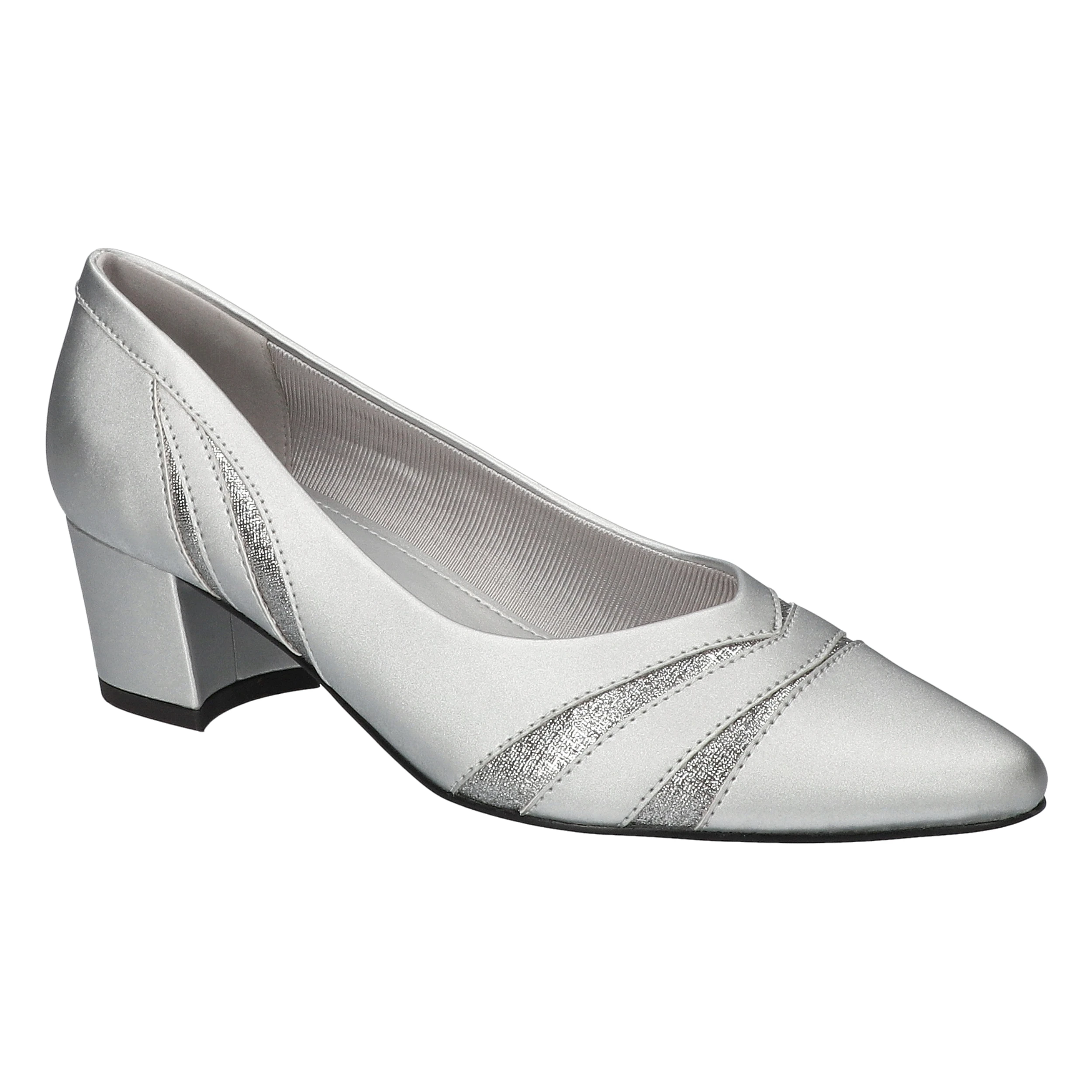 bealls ladies dress shoes Easy Street Women's Lizbeth Pumps in Silver Satin, 7.5 M ASOS PF