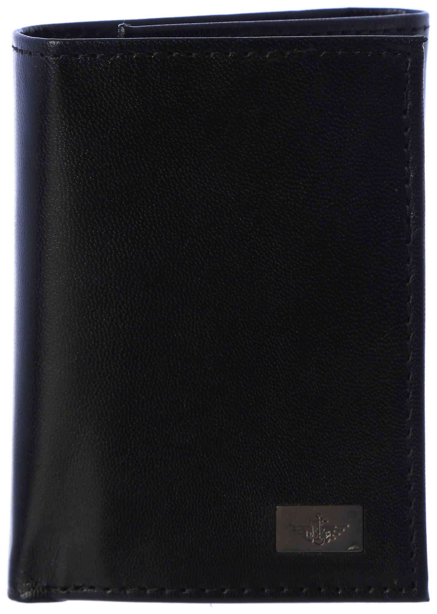 Dockers Mens RFID Solid Genuine Leather Trifold Wallet