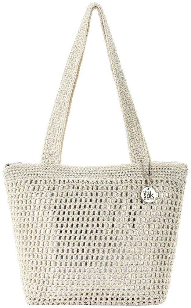 The Sak Hand Crochet Solid Shoulder Tote Bag