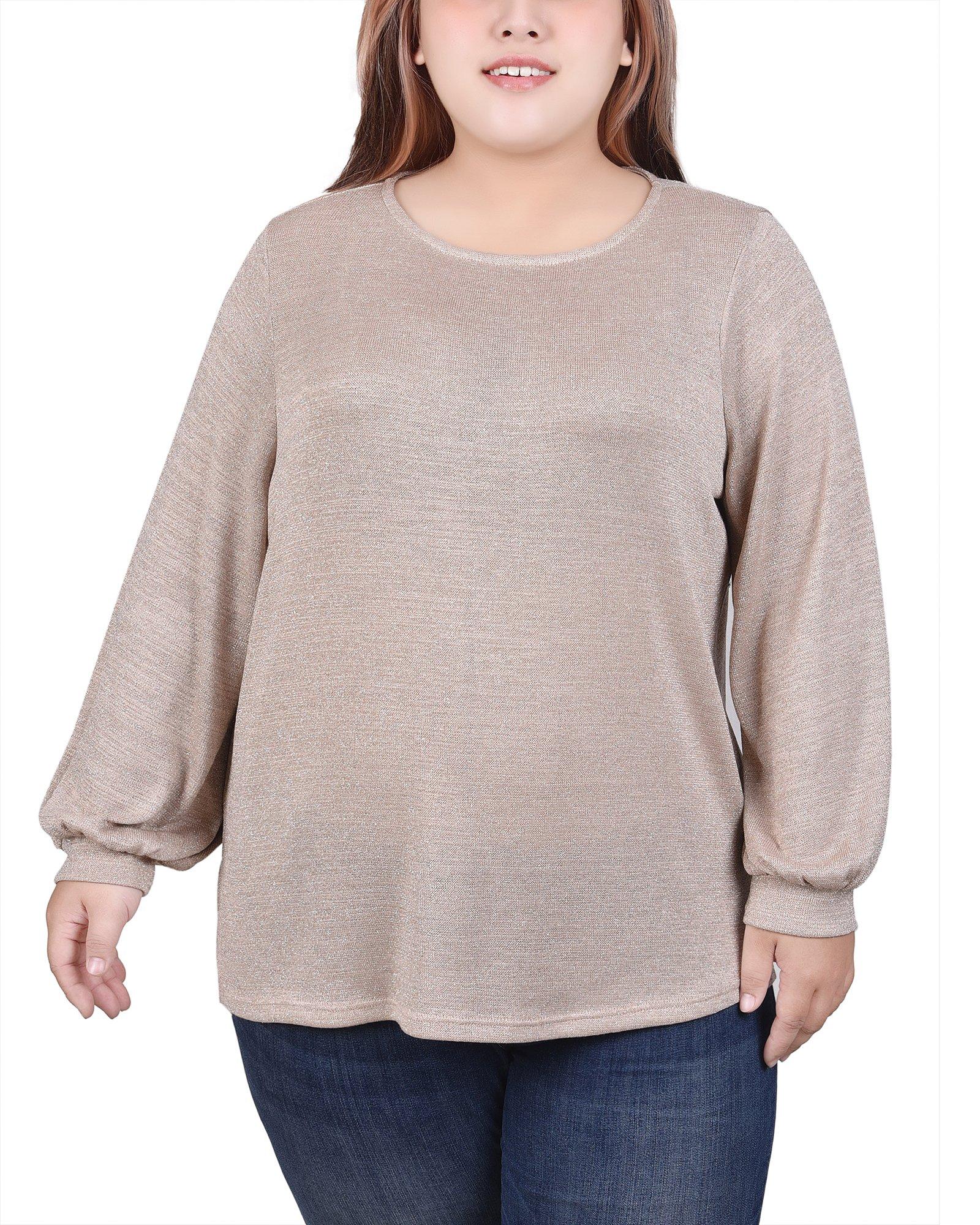 NY Collection Womens Long Sleeve Tunic Top