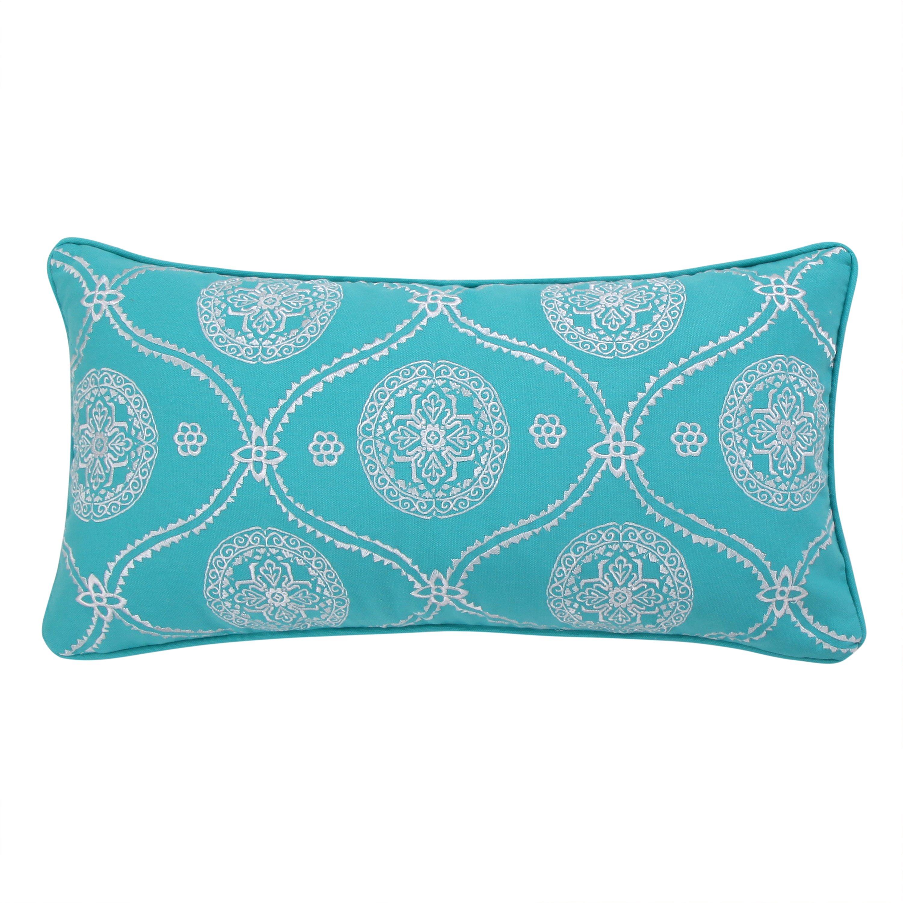 Photos - Other Bathroom Accessories Levtex Home Mackenzie Teal Embroidered Pillow