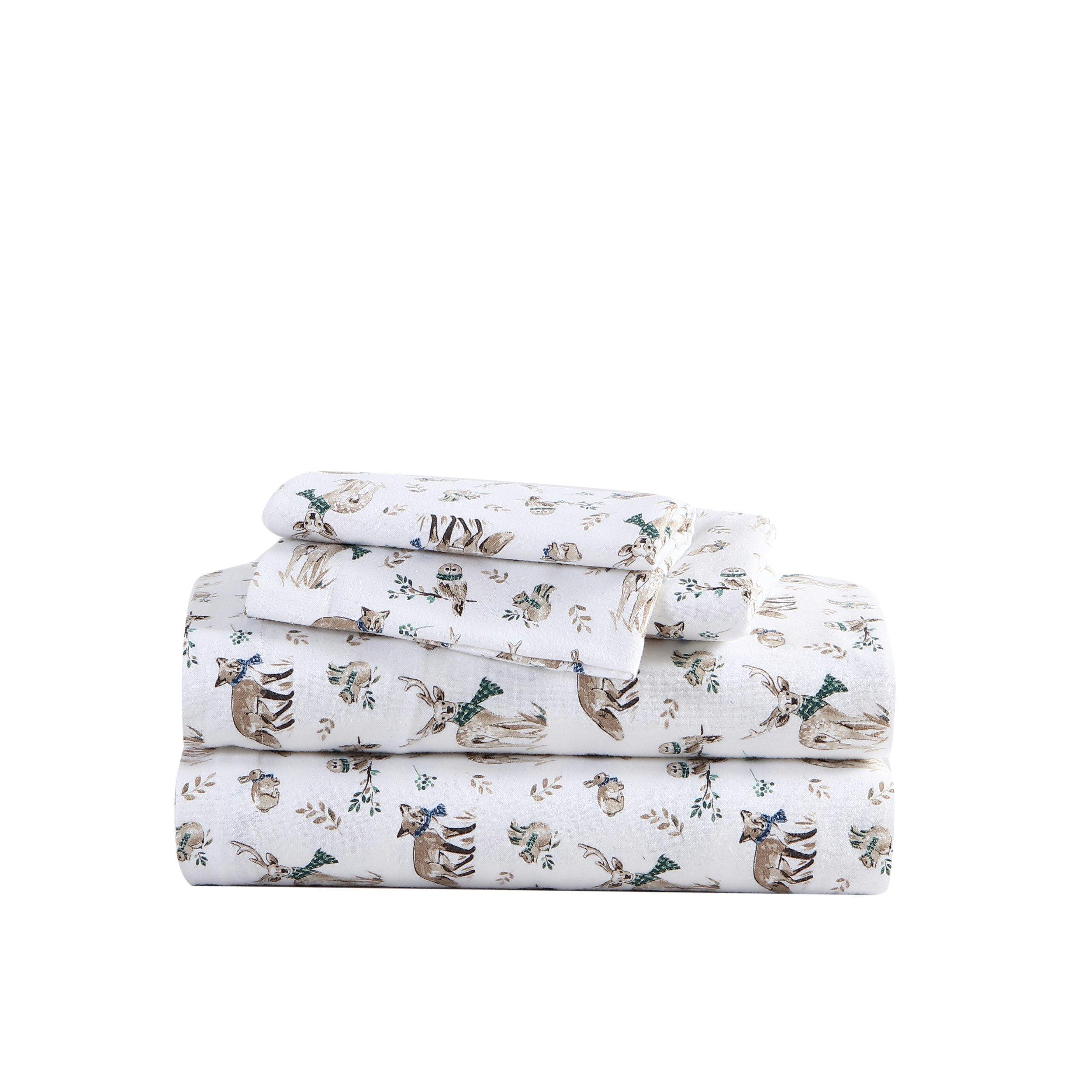 Eddie Bauer Woodland Friends Cotton Flannel Sheet Set