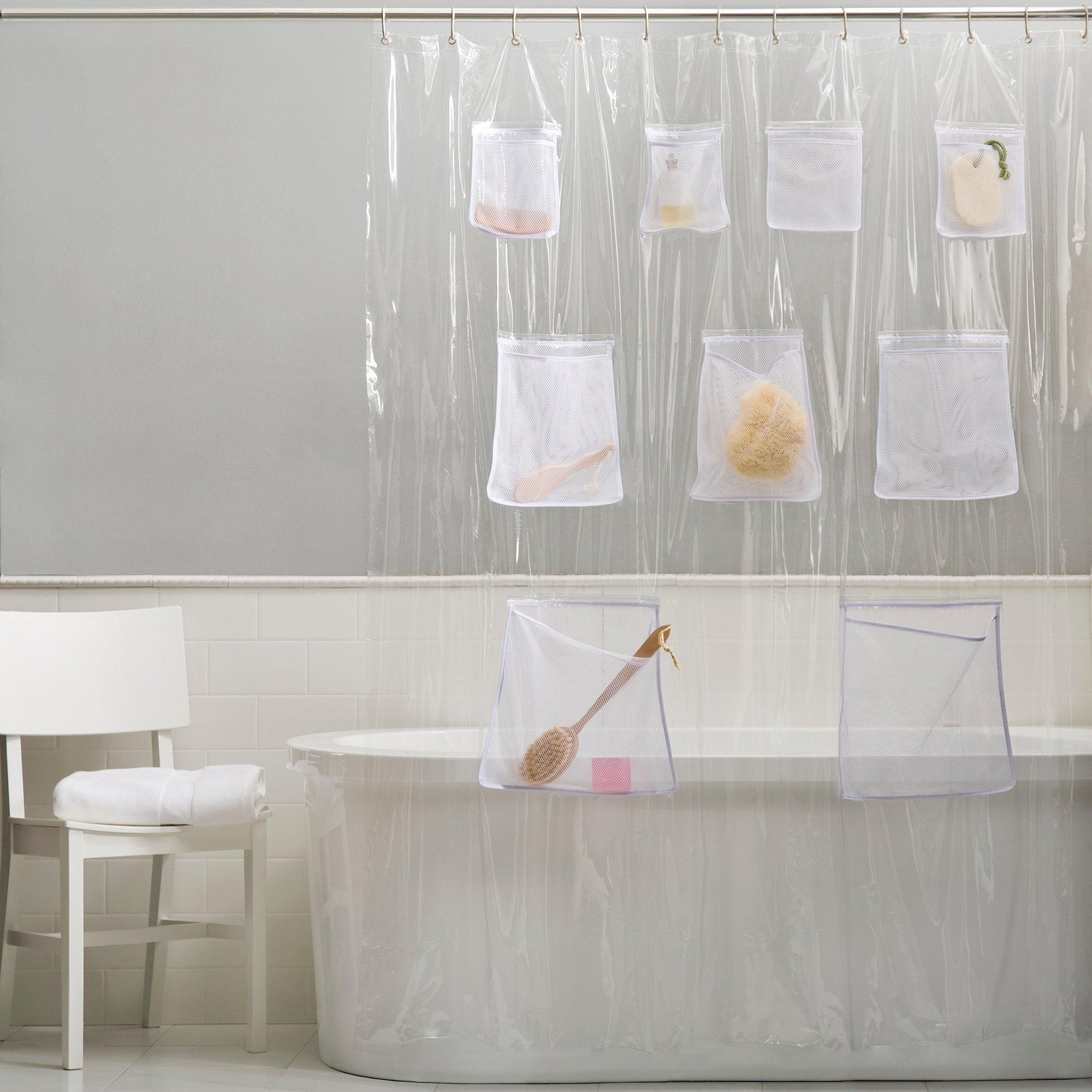 Photos - Shower Curtain PEVA  With Mesh Pockets