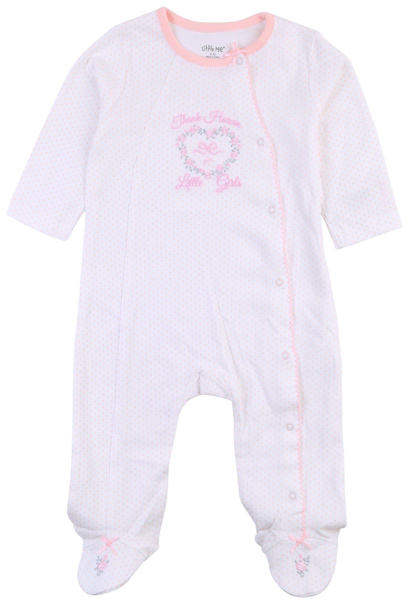 Little Me Baby Girls Polka Dot Footed Sleeper