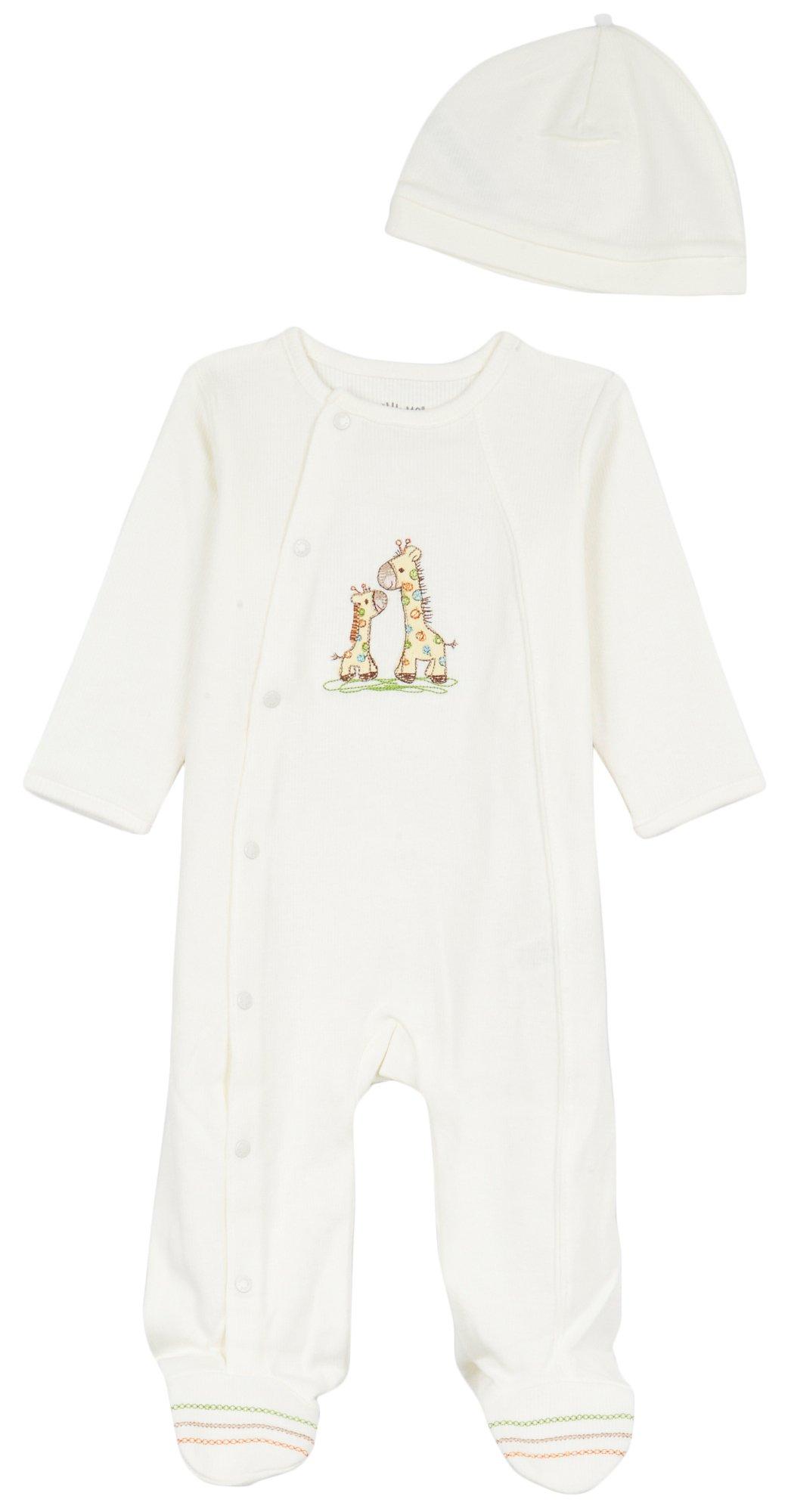 Little Me Baby Boys 2 Pc Giraffe Footed Sleeper Set