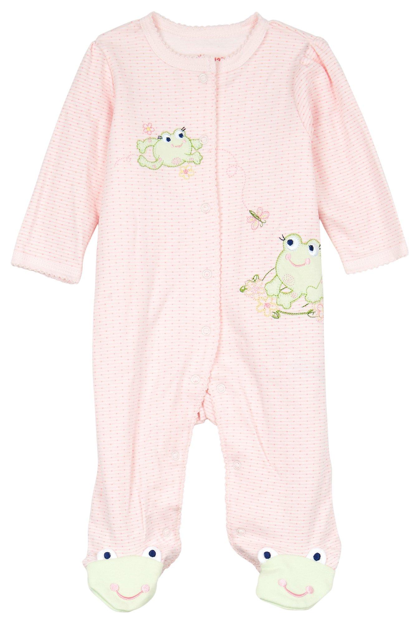 Little Me Baby Girls Frog Friends Footed Sleeper