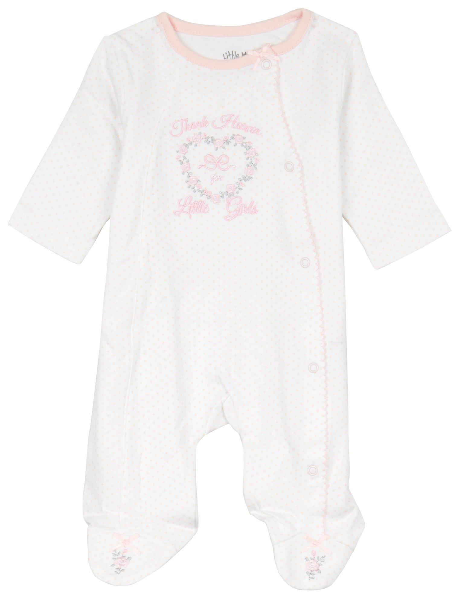 Little Me Baby Girls Polka Dot Footed Sleeper