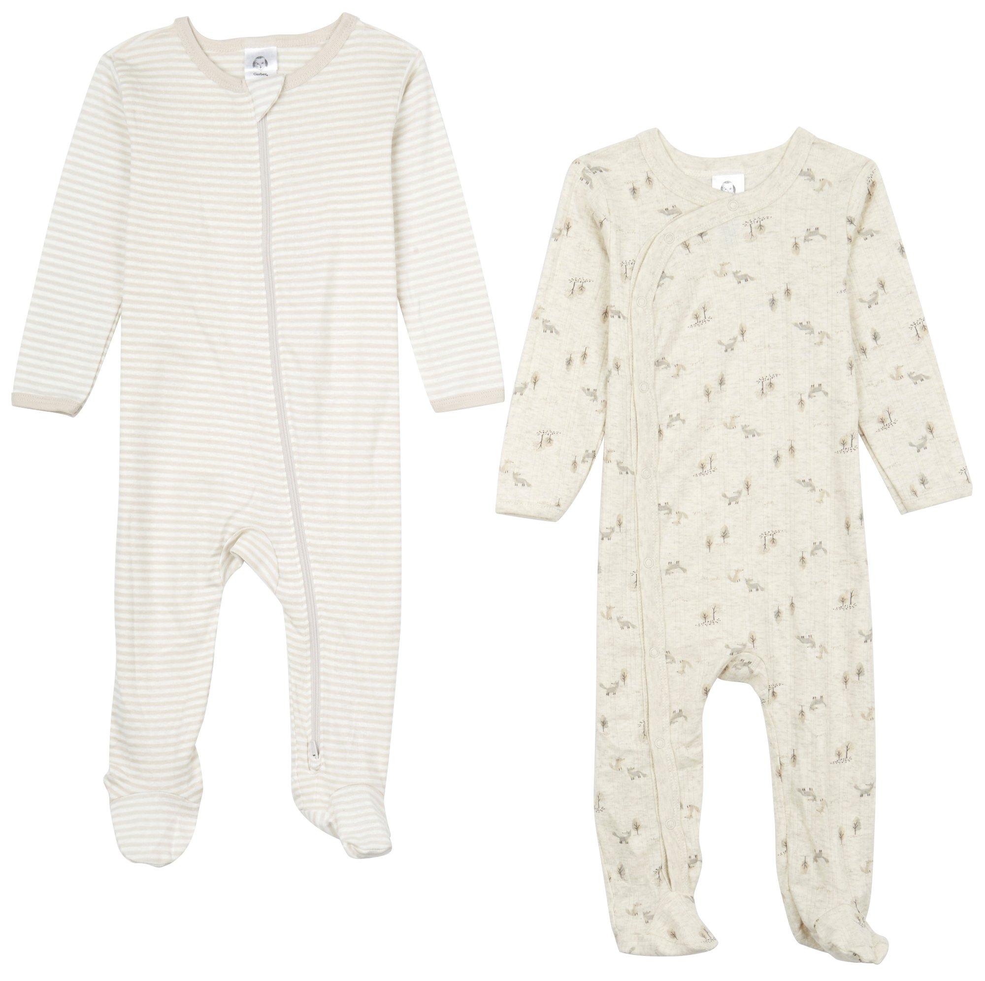 Gerber Baby Boys 2 Pk Fox Sleepers