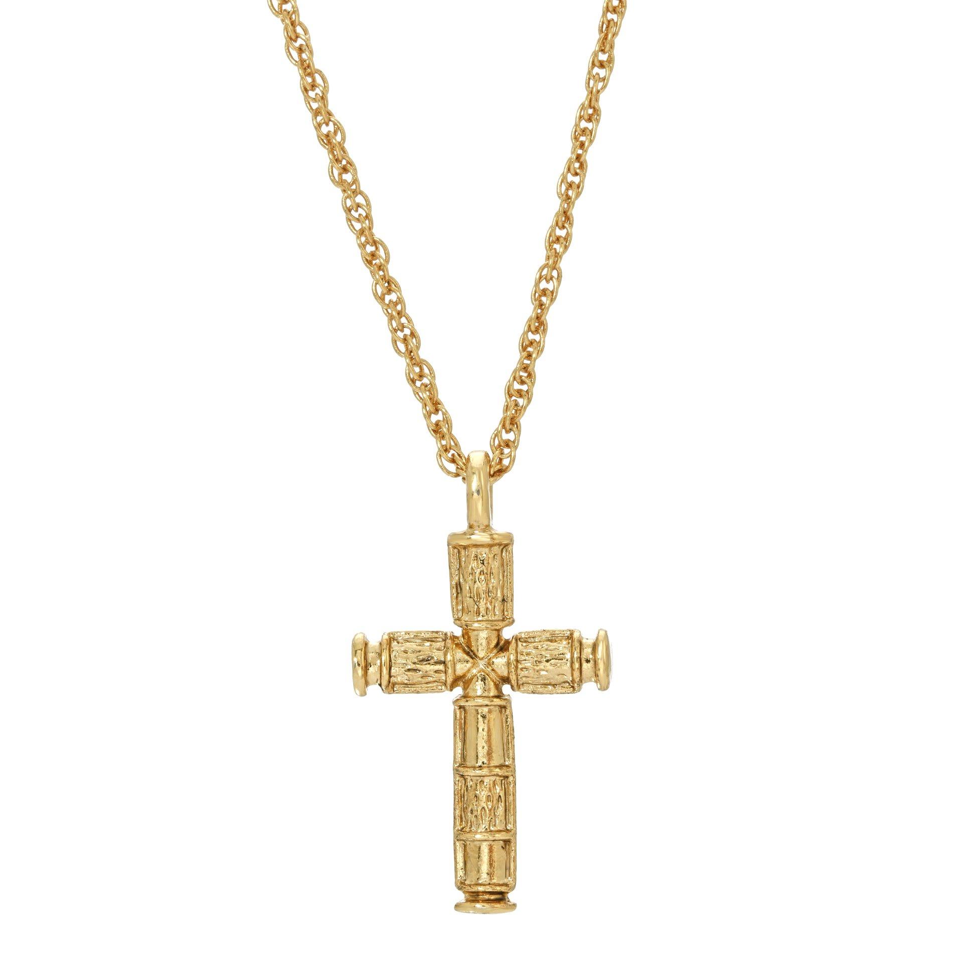 14K Gold-Dipped Cross Adjustable Necklace