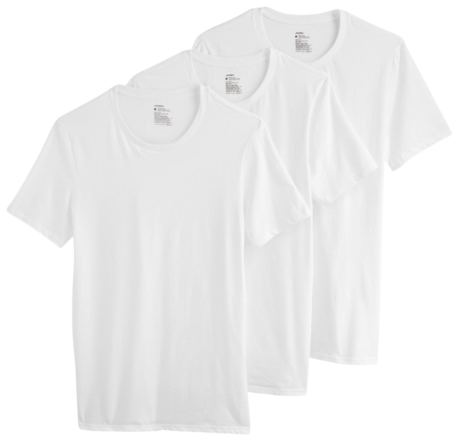 Jockey Mens 3 Pk Smooth Fit Cotton Stretch Undershirts
