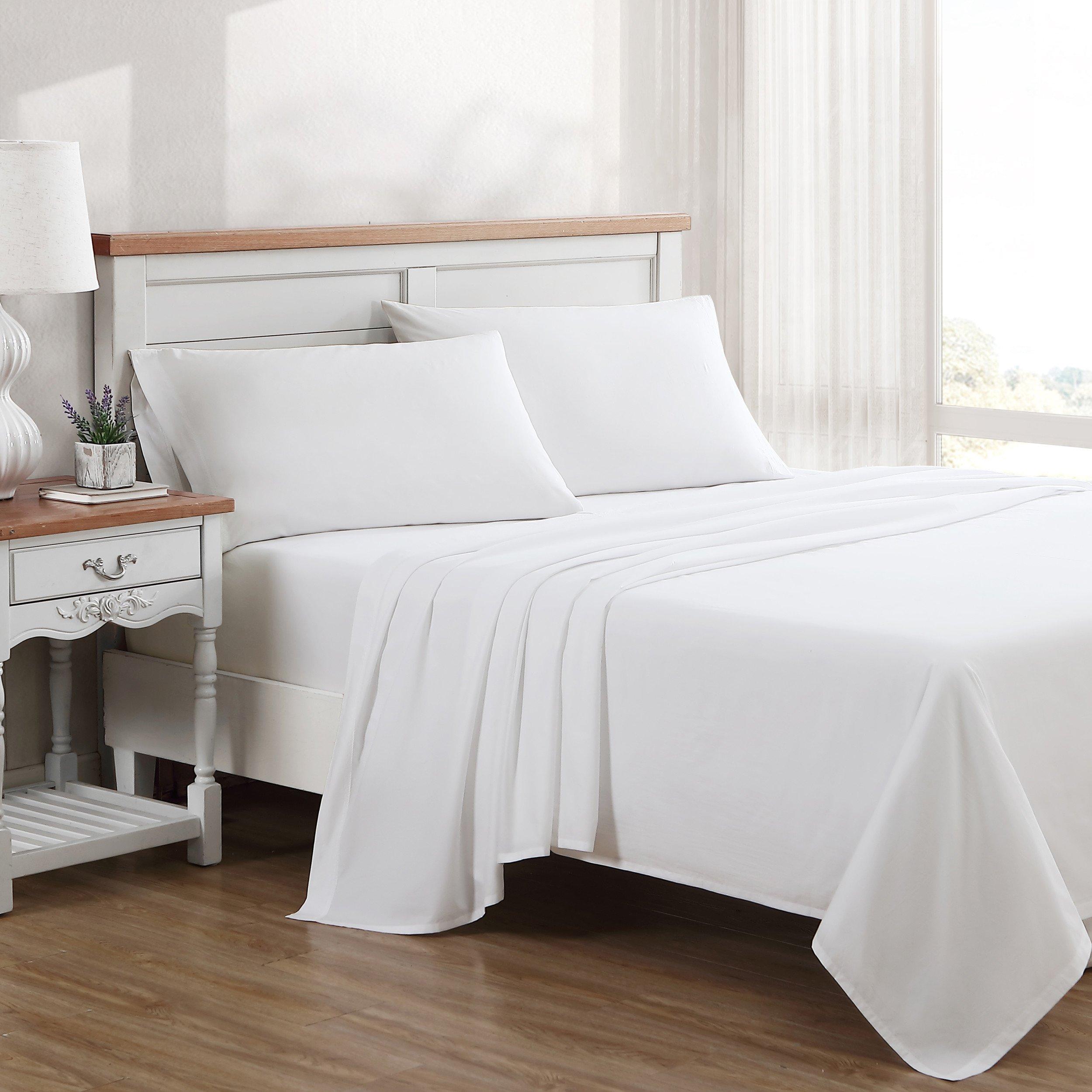 Laura Ashley T800 Solid Cotton Blend Sheet Set