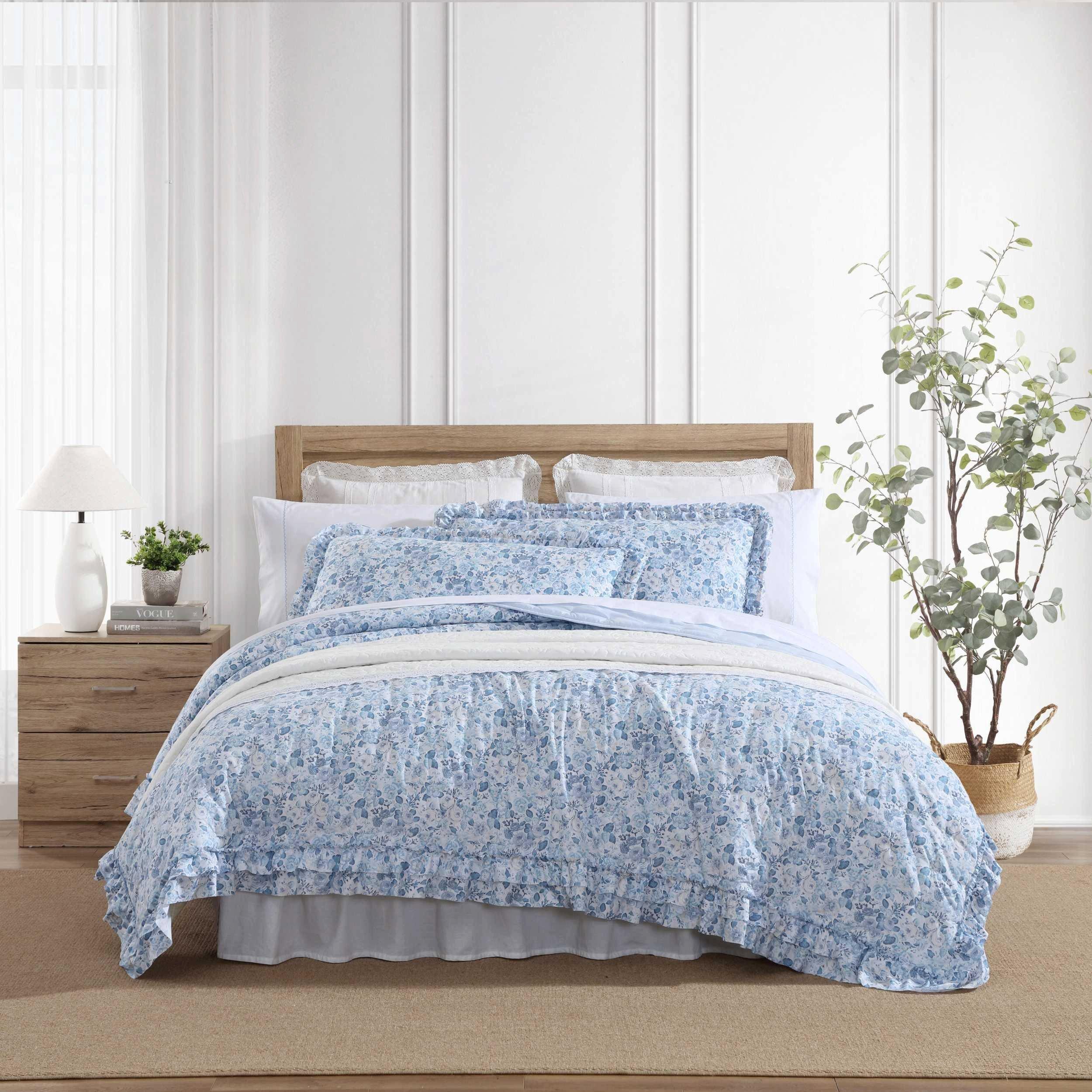 Laura Ashley Quartet Microfiber Reversible Quilt Set