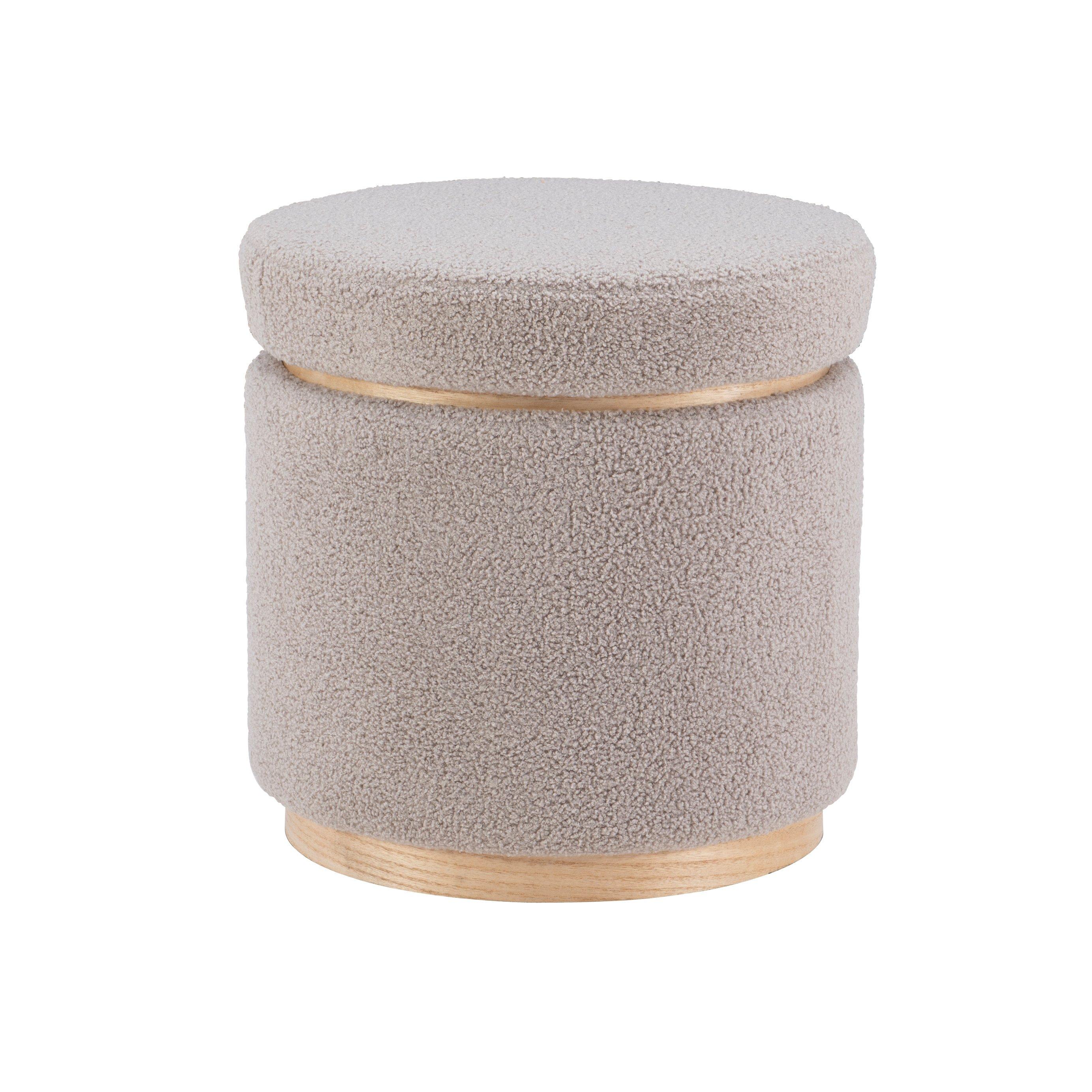 Linon Blanche Sherpa Storage Ottoman