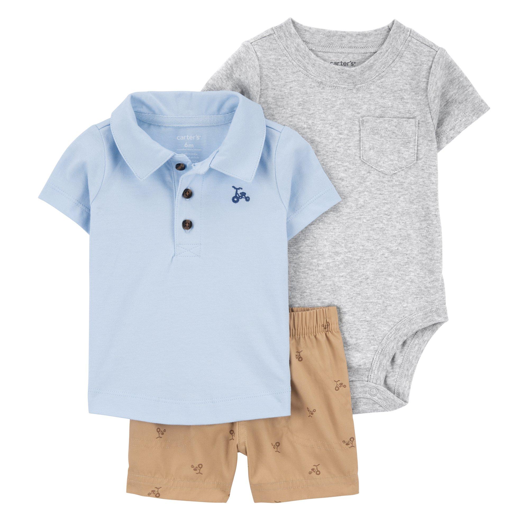 Carters Baby Boys 3-pc. Bike Top and Short Set
