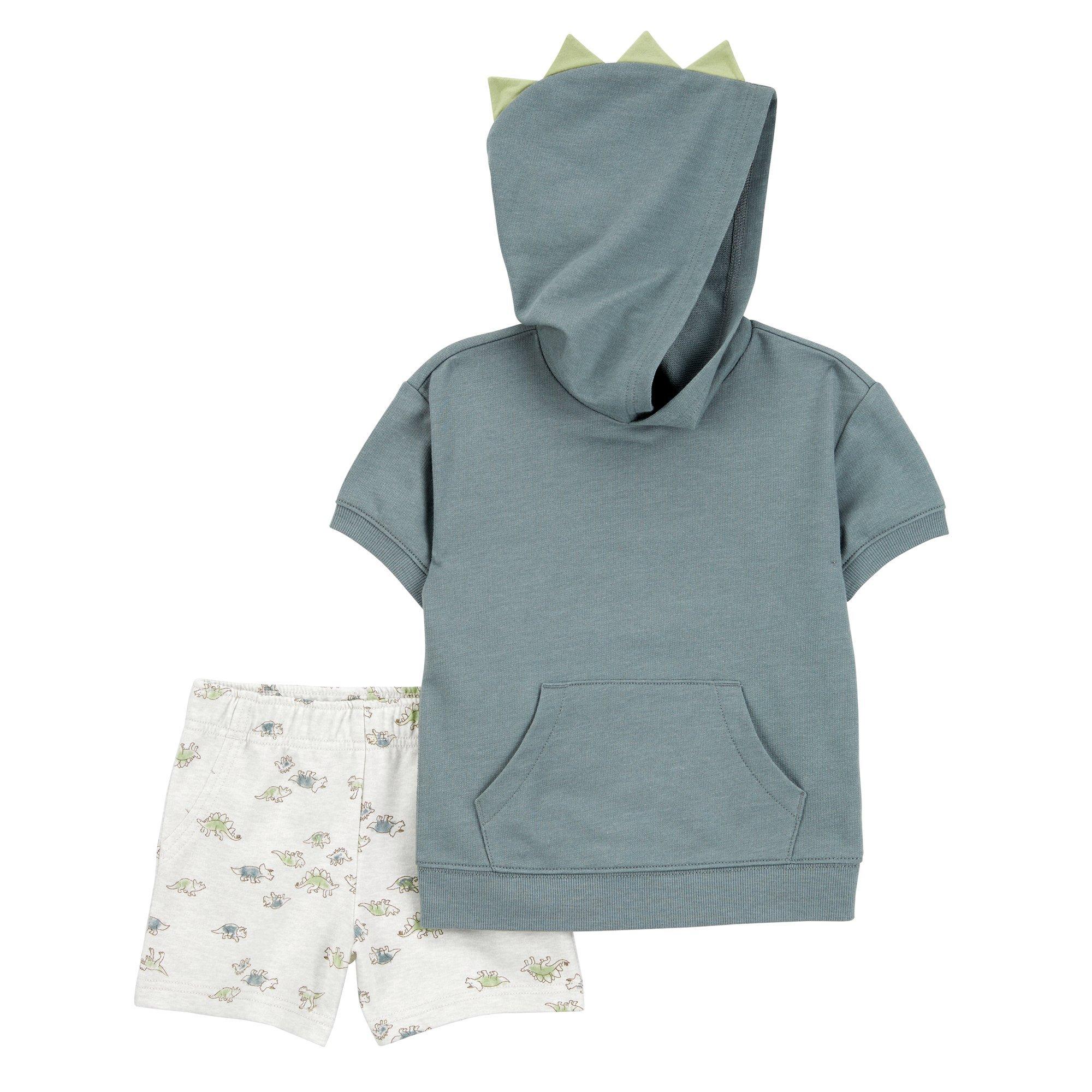 Carters Baby Boys 2-Piece Dinosaur Hooded Outfit Set