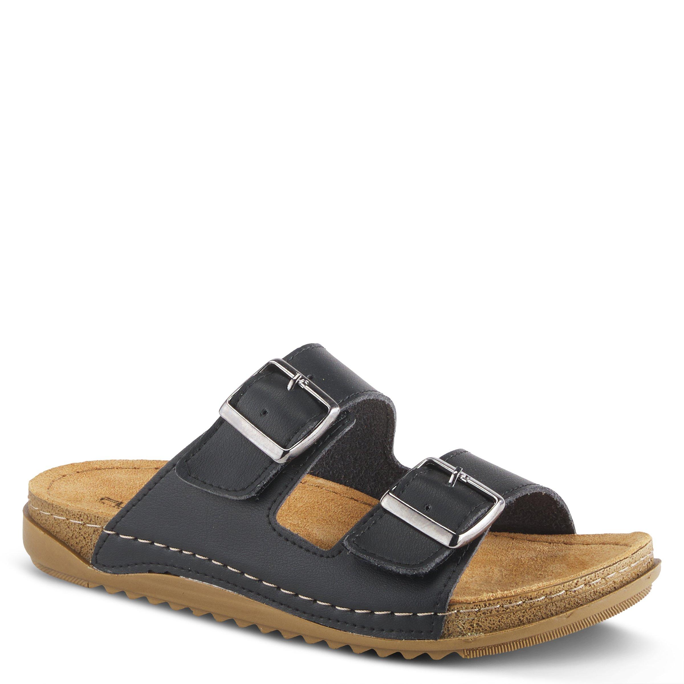 Flexus Womens Abbas Buckle Slide Sandals