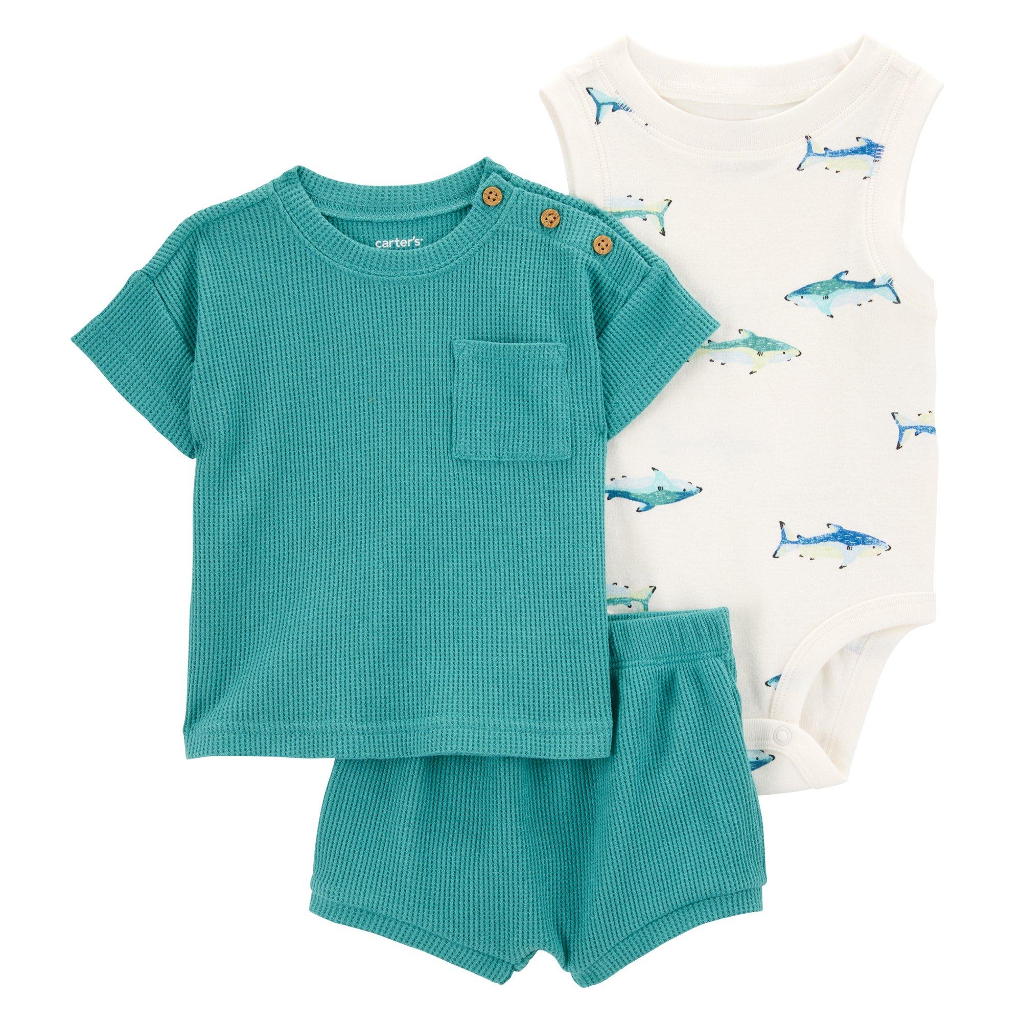Carters Baby Boy 3-Piece Shark Little Short Set