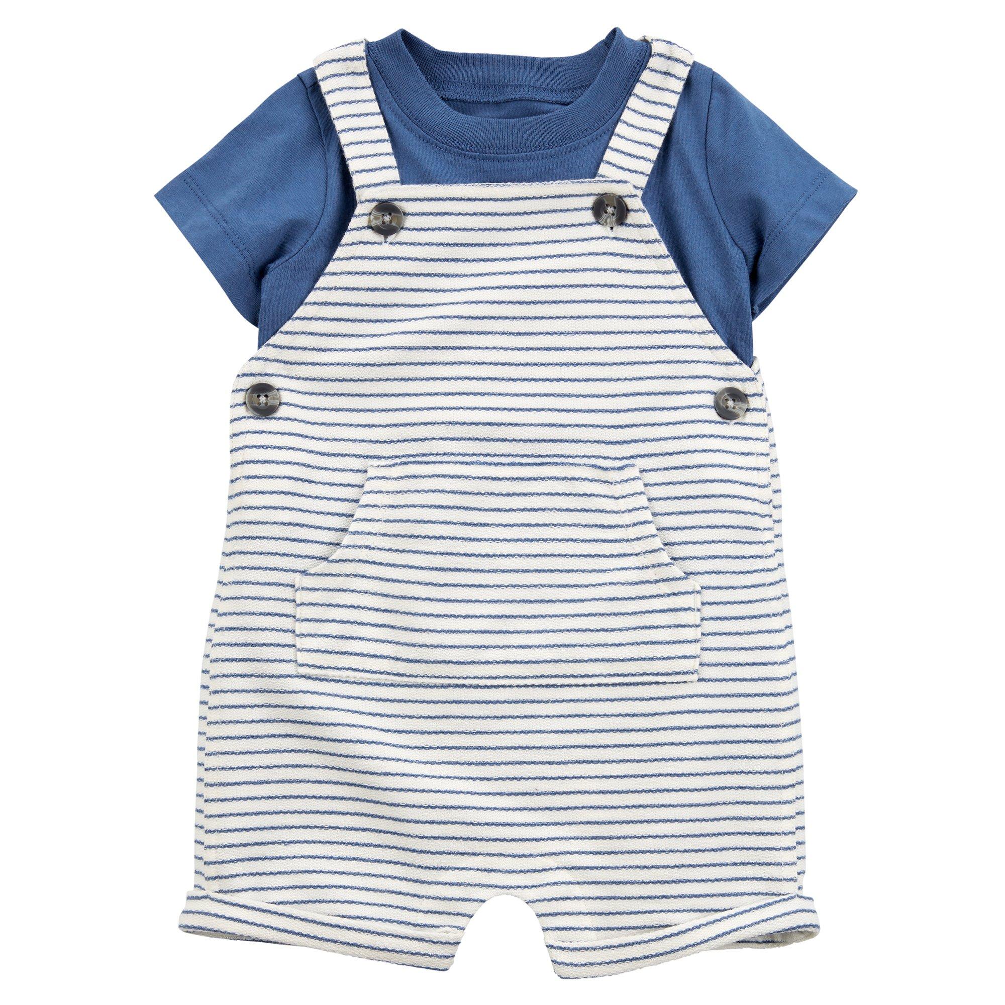 Carters Baby Boy 2-Piece Striped Shortall Set