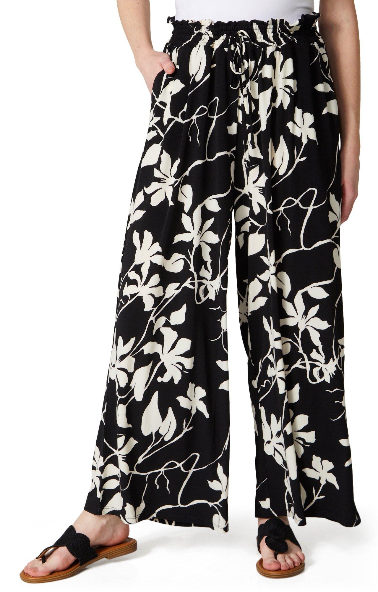 Ellen Tracy Womens Floral Print Pull On Pants