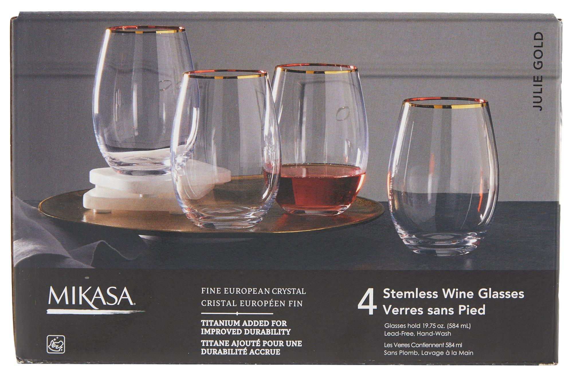 Mikasa 4 Pk Stemless Wine Glasses