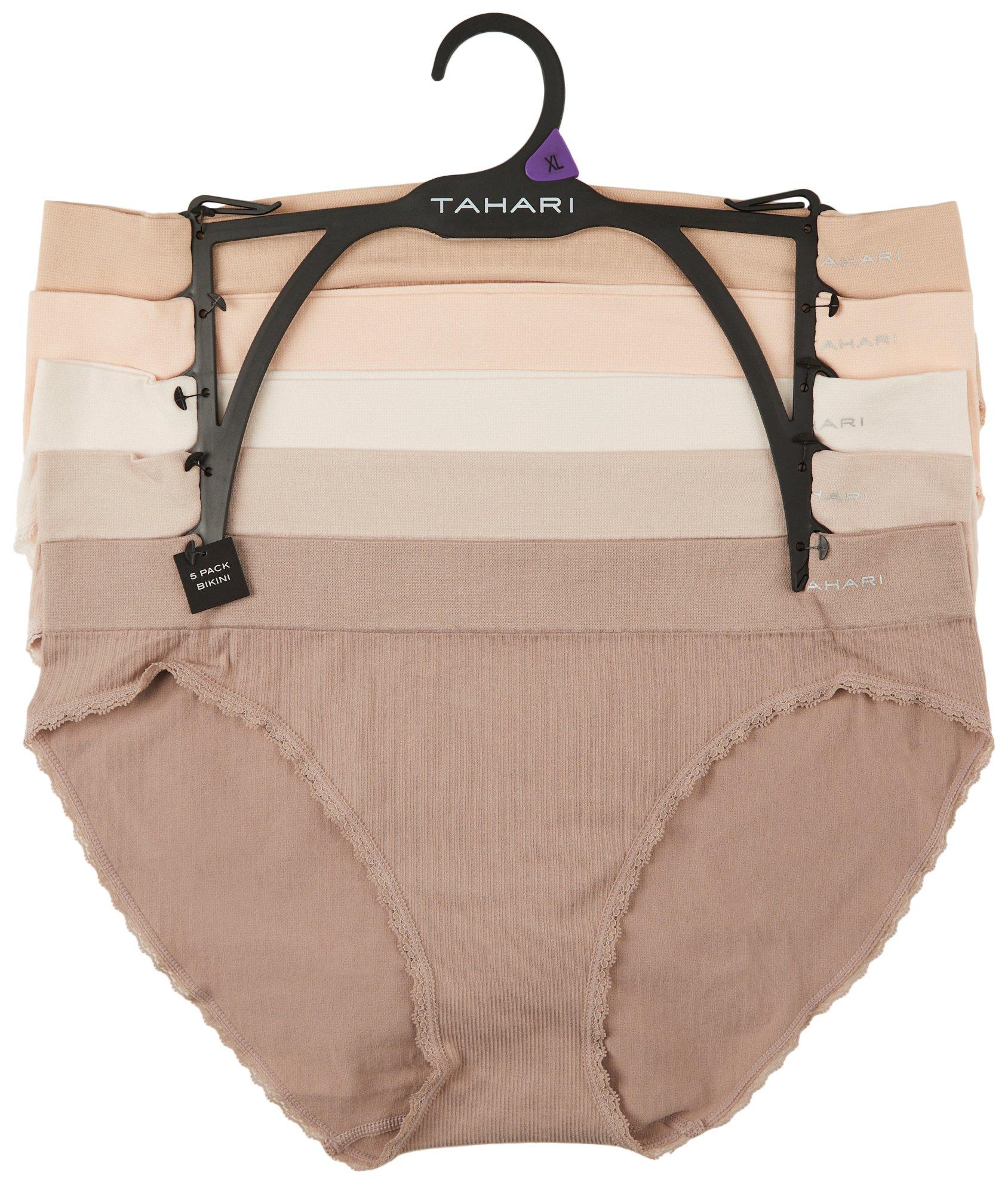 Tahari Womens 5 Pk Seamless Ribbed Bikini Panties