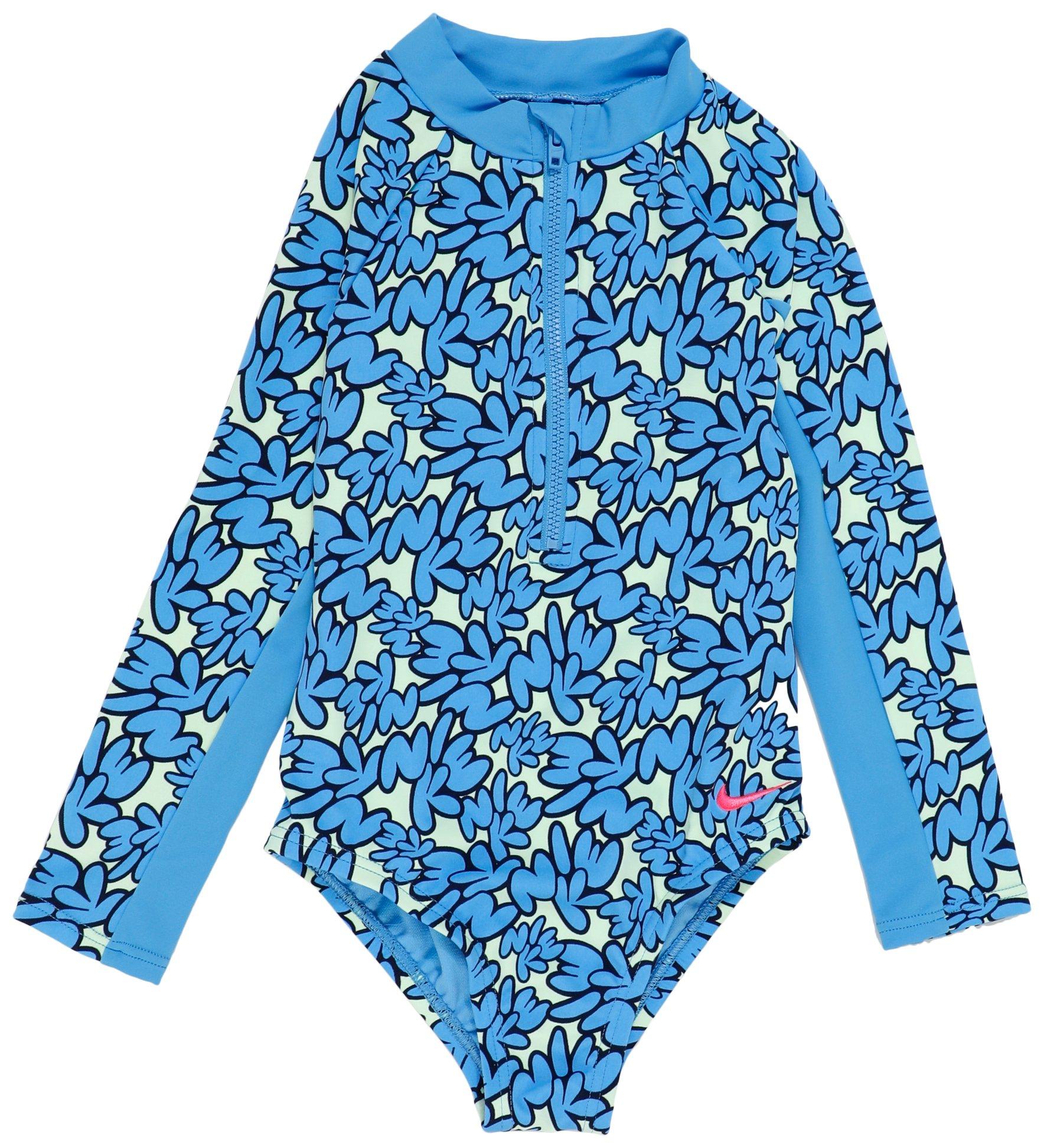 Nike Little Girls One Piece Floral Swimsuit