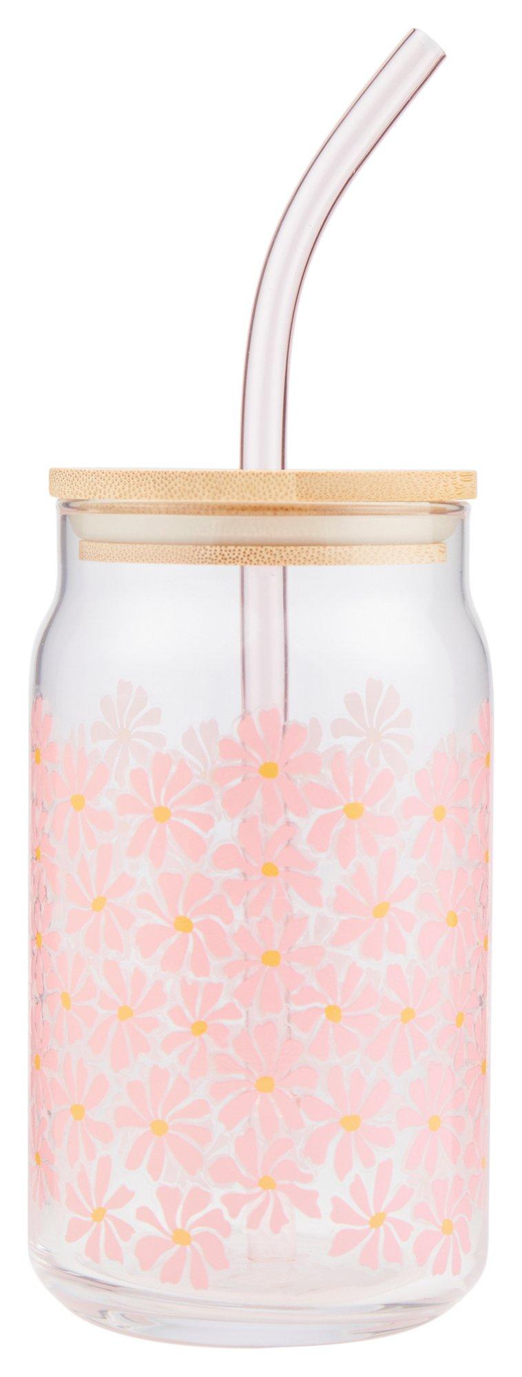 10 Strawberry Street Daisy Glass Cup W/ Lid