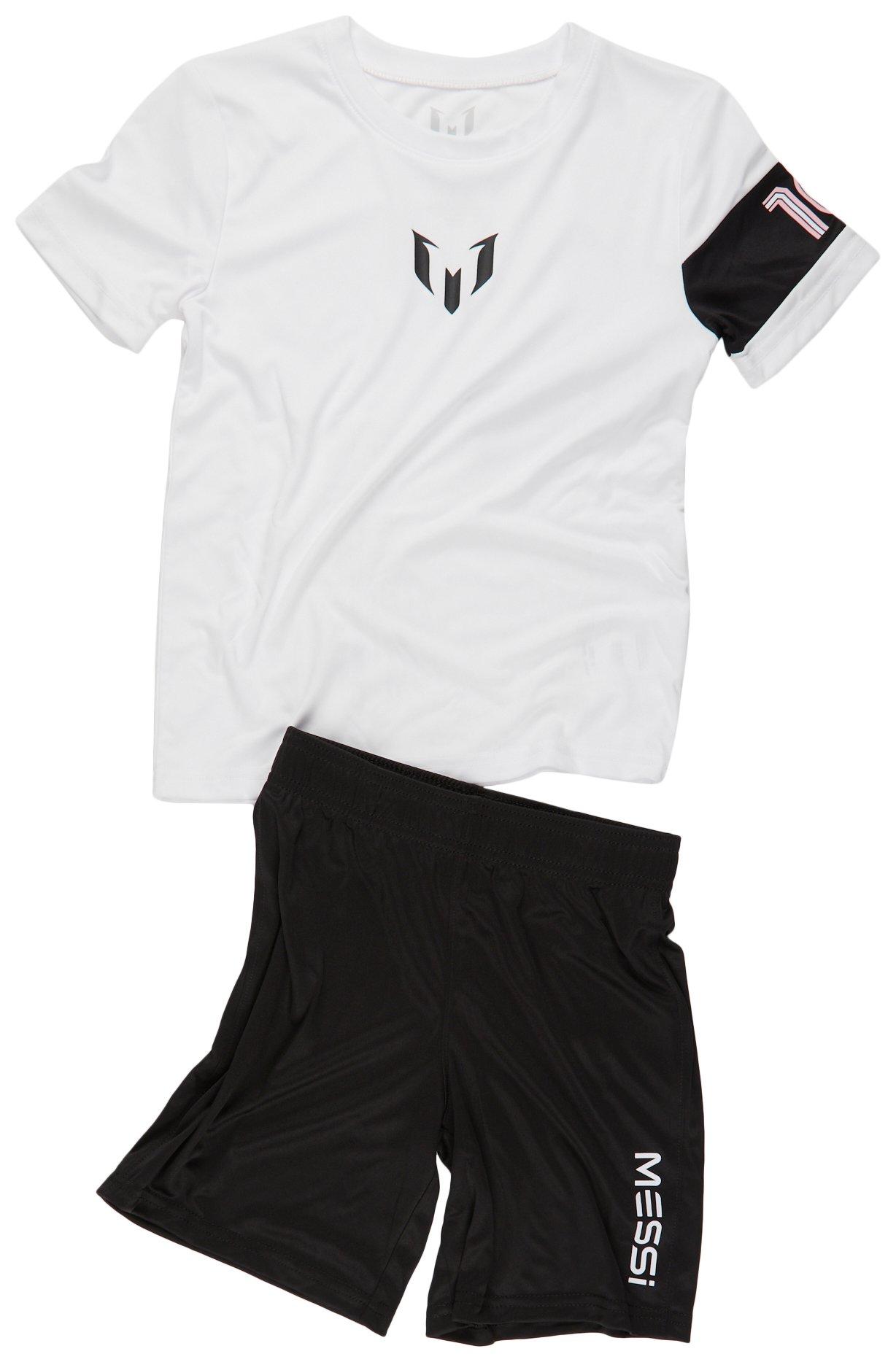 Messi Little Boys Active 2 Pc Logo Centric Shorts Set