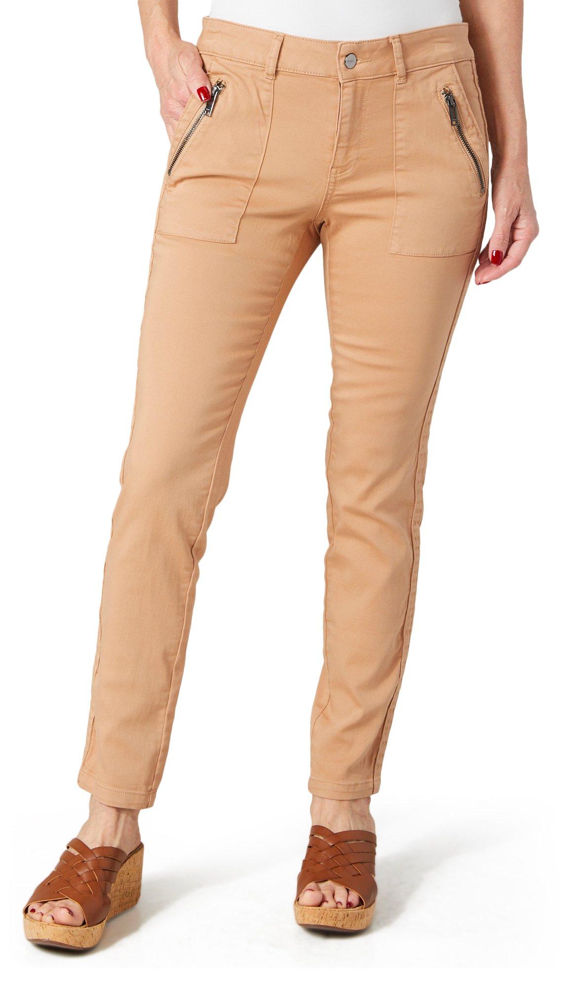 DKNY Womens Zip Pocket Skinny Fit Pants