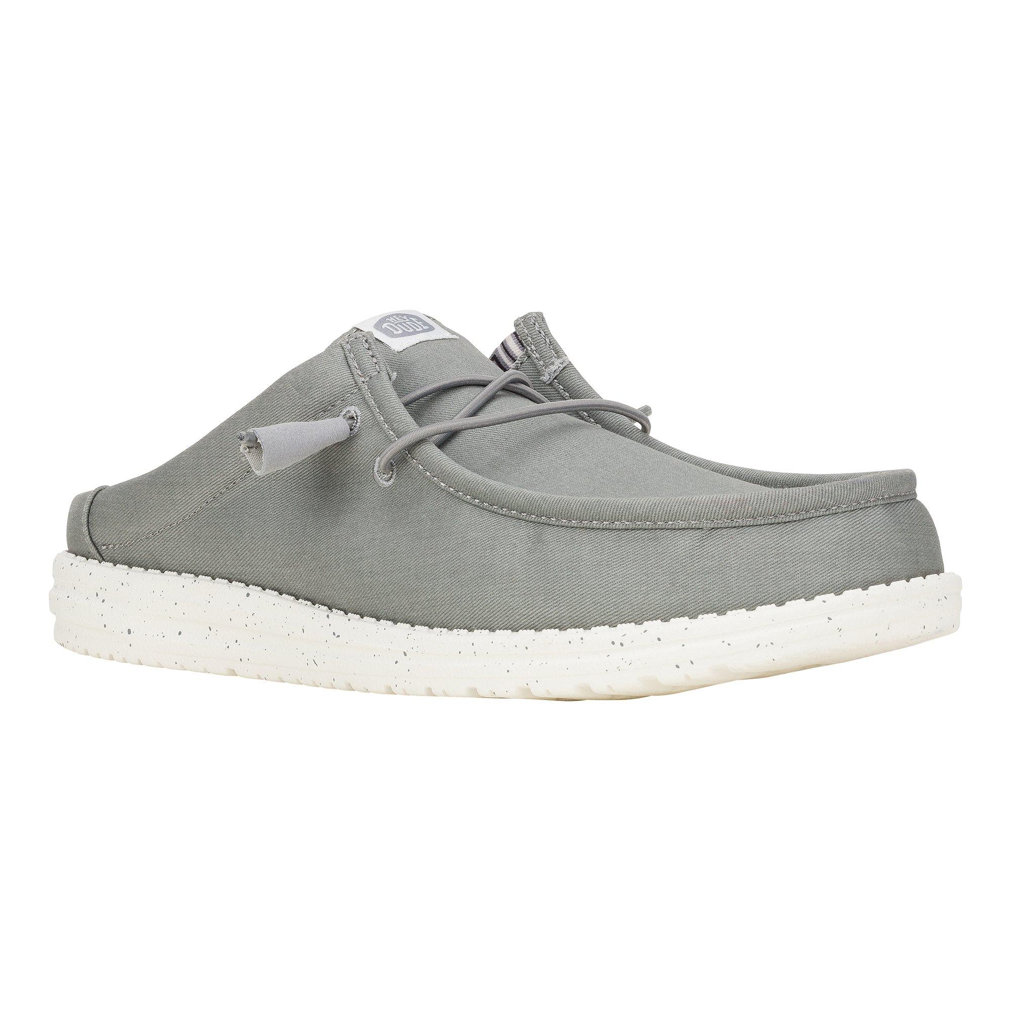 Hey Dude Mens Wally Slip Canvas Grey