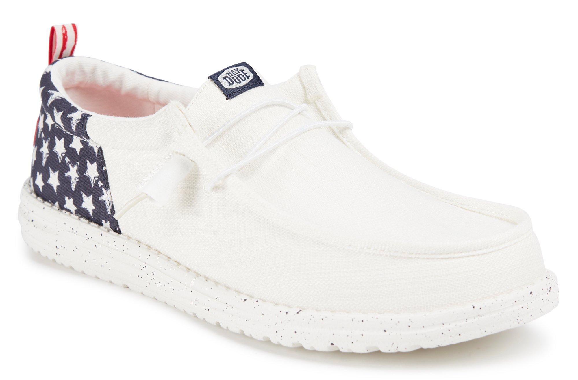 Hey Dude Mens Wally Funk American Stars Casual Shoes