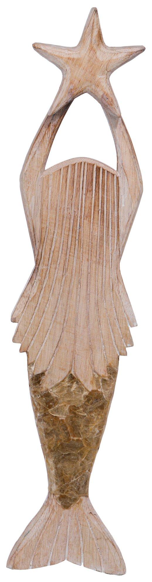 Sagebrook Home 24 in Mermaid Wood Gold Capiz Wall Accent