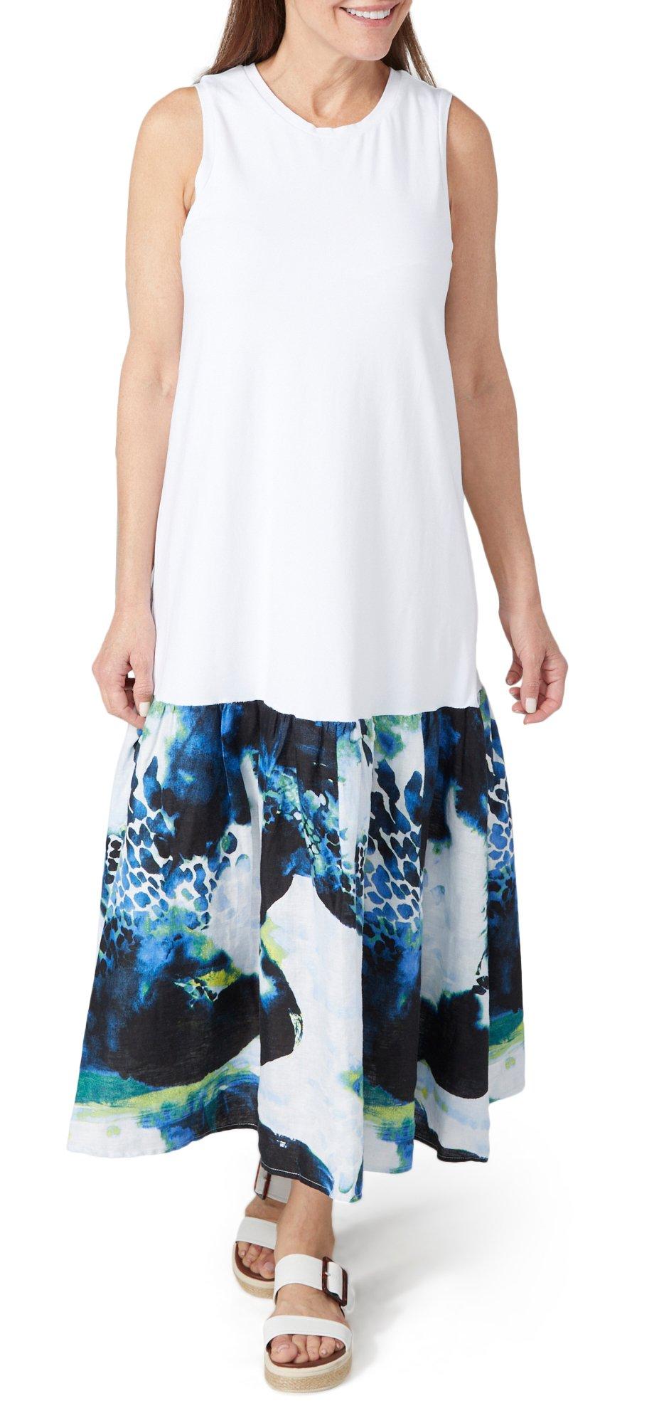 DKNY Sleeveless Knit Floral Printed Dress