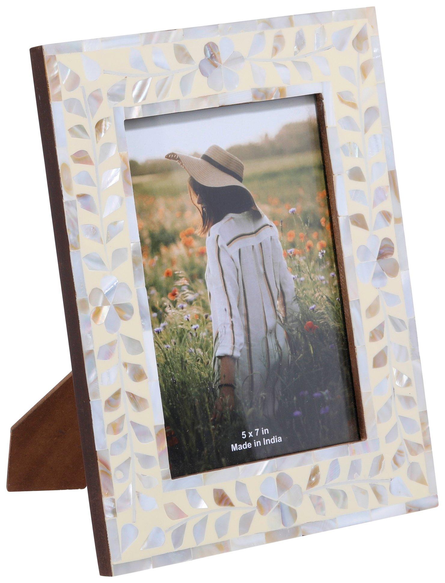 Sagebrook Home 5x7 Mother Of Pearls Inlay Vine Photo Frame