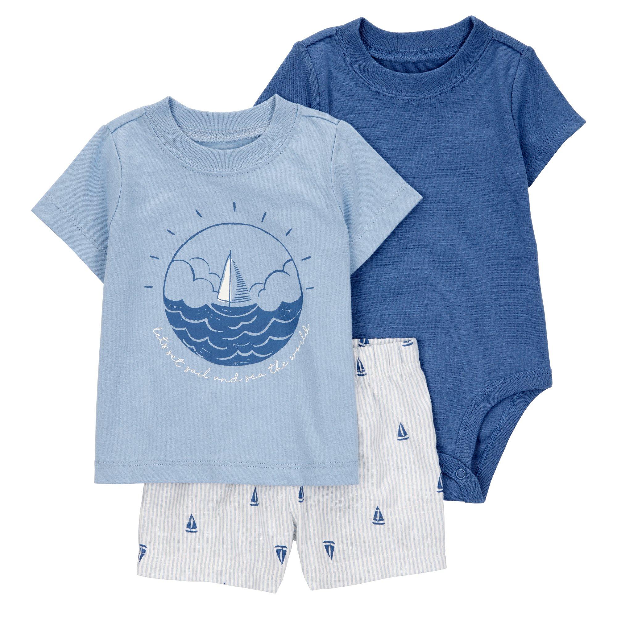 Carters Baby Boy 3-Piece Sailboat Outfit Set