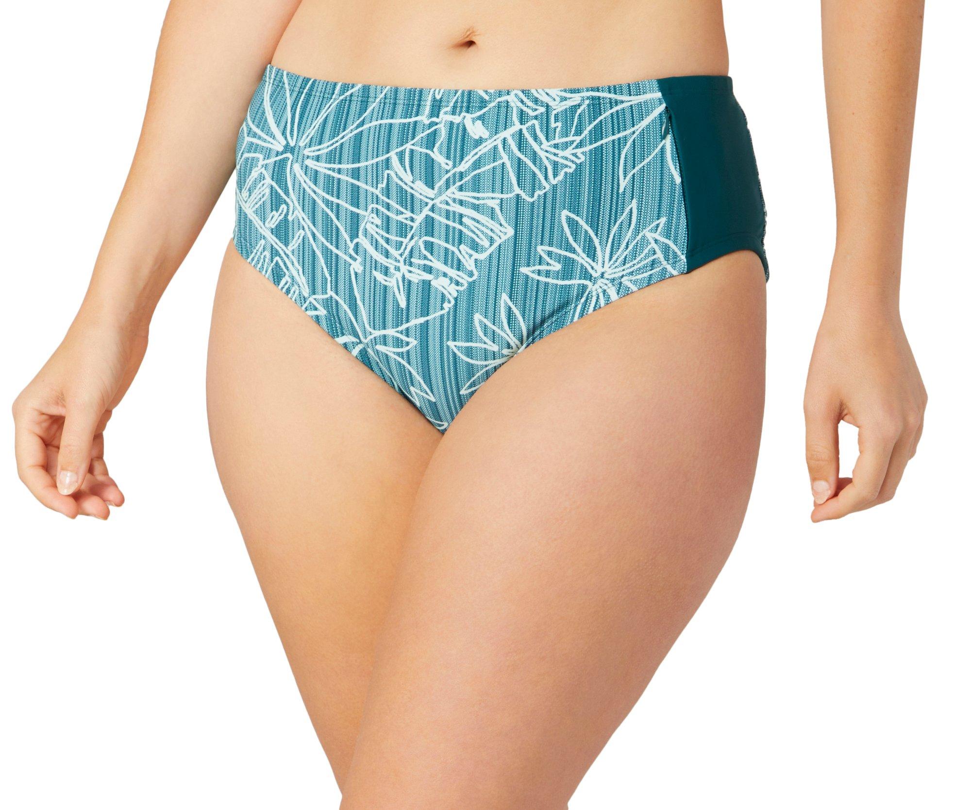 Eddie Bauer Womens Print Zippered Pocket Swim Brief