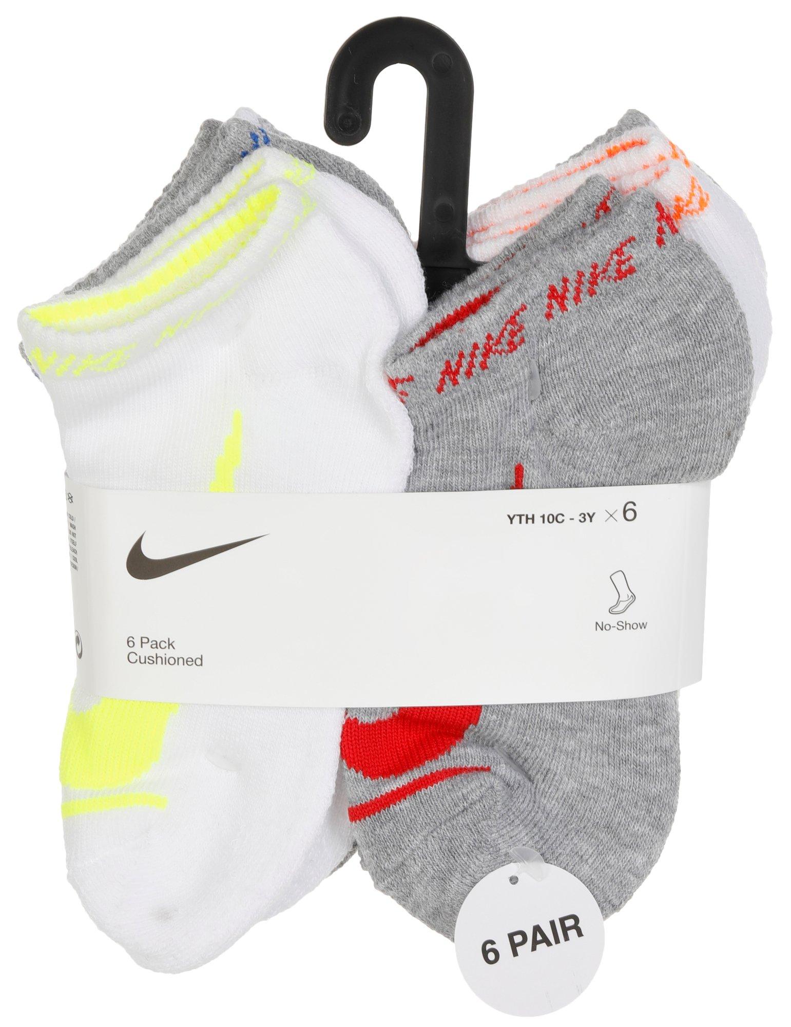 Nike Boys 6 Pk Swoosh No Show Socks