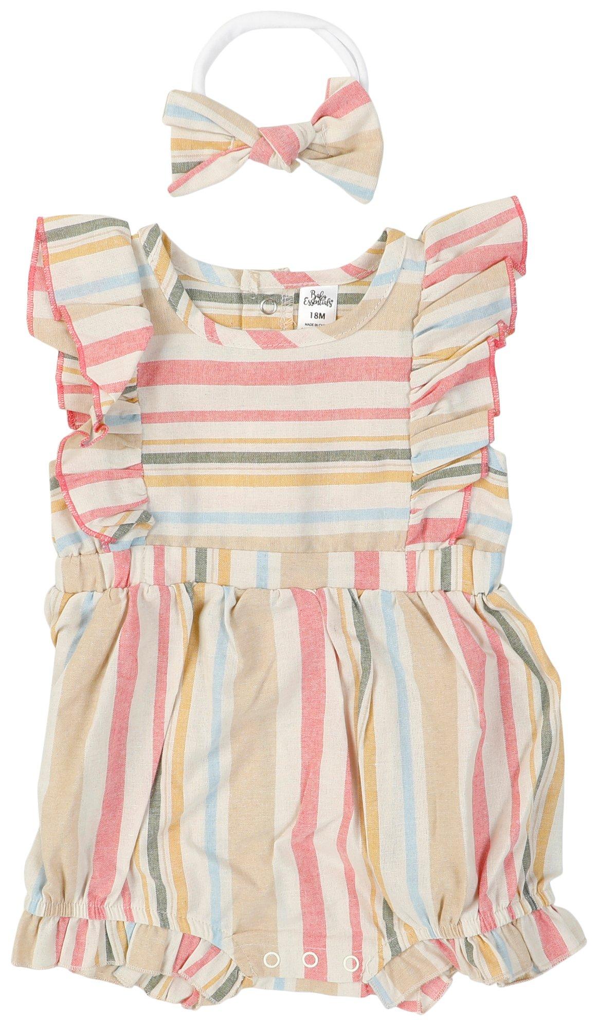 Baby Essentials Baby Girls 2 pc Sleeveless Romper Set