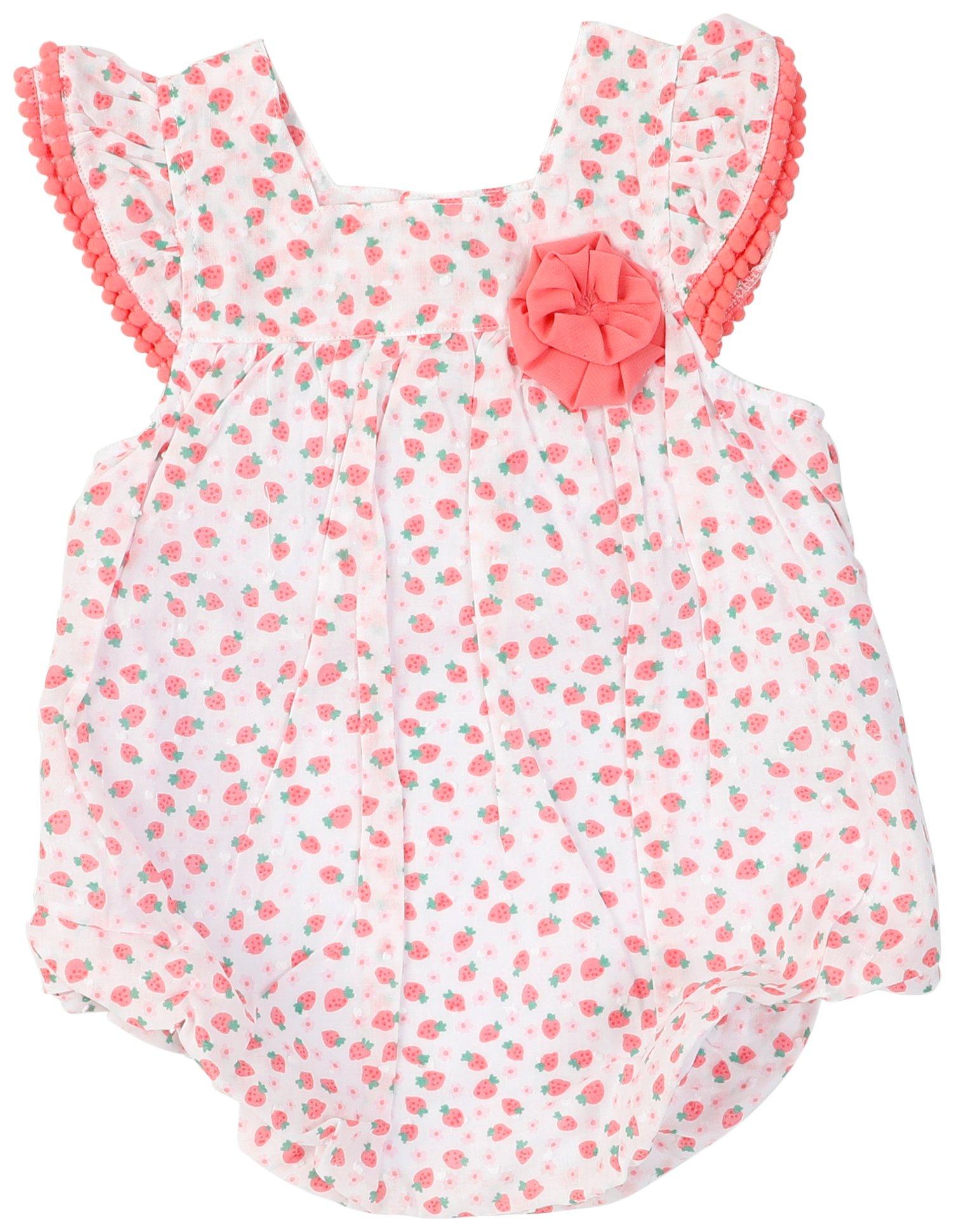 Baby Essentials Baby Girls Strawberry Romper