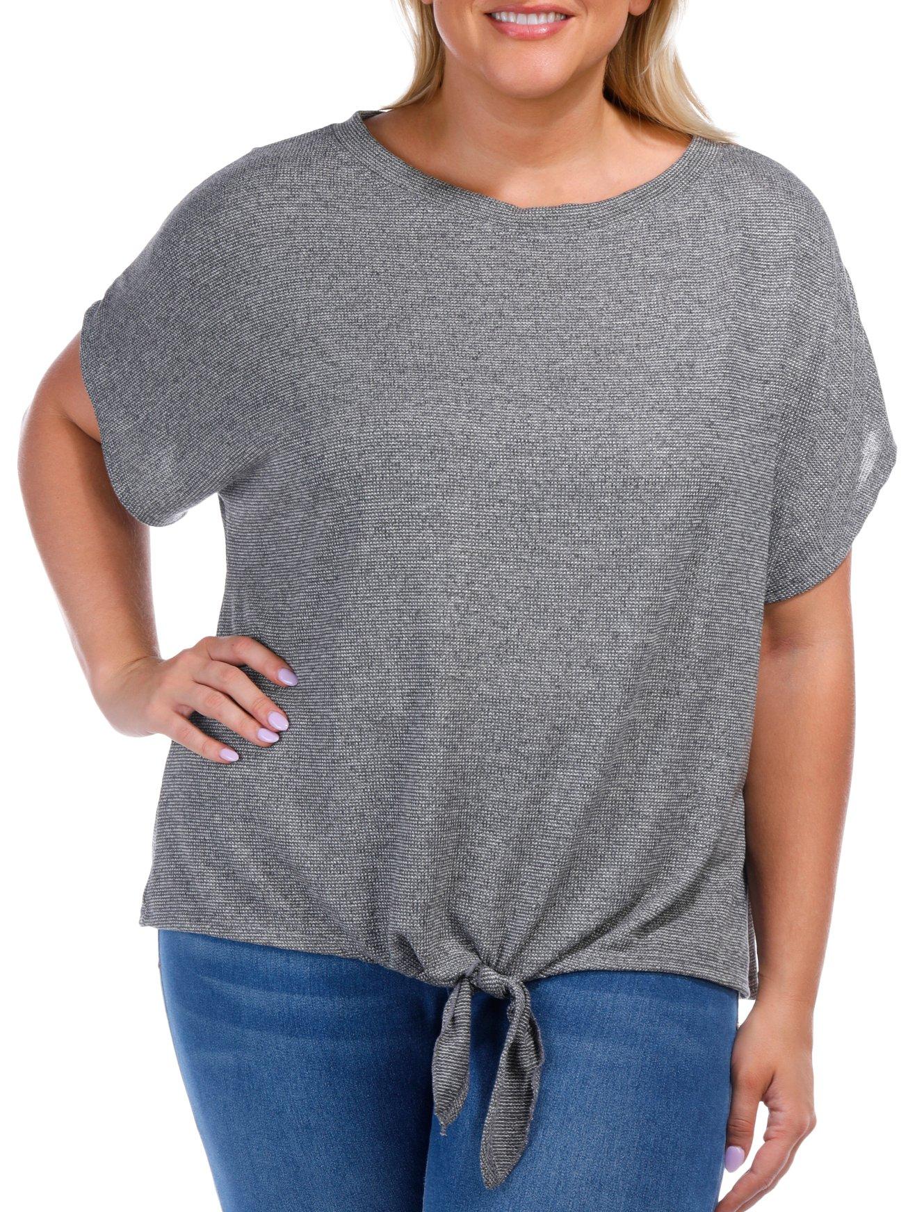 Simply Irresistible Plus Tie Front Short Sleeve Top