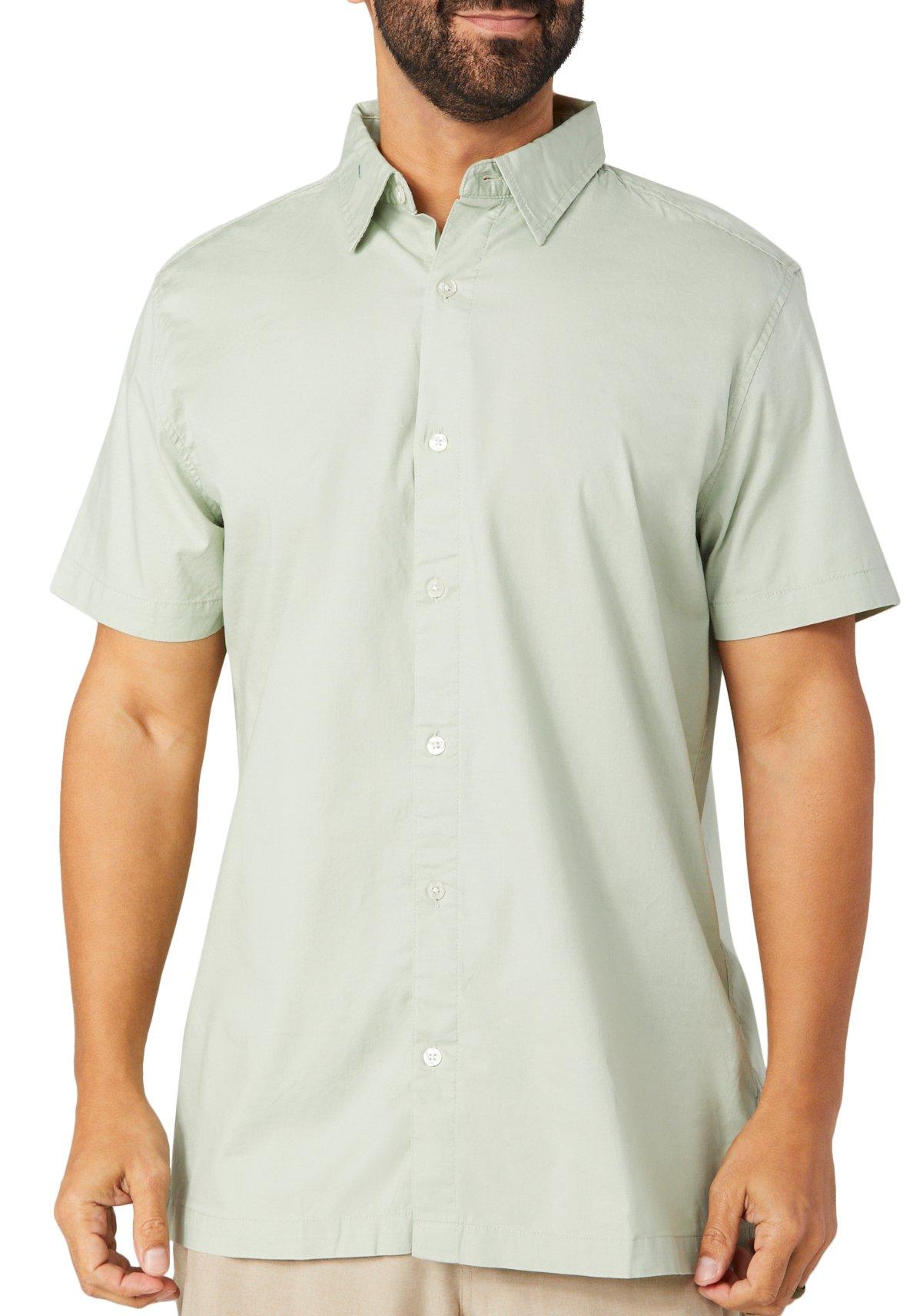 Ben Sherman Mens Short Sleeve Solid Button Down Shirt