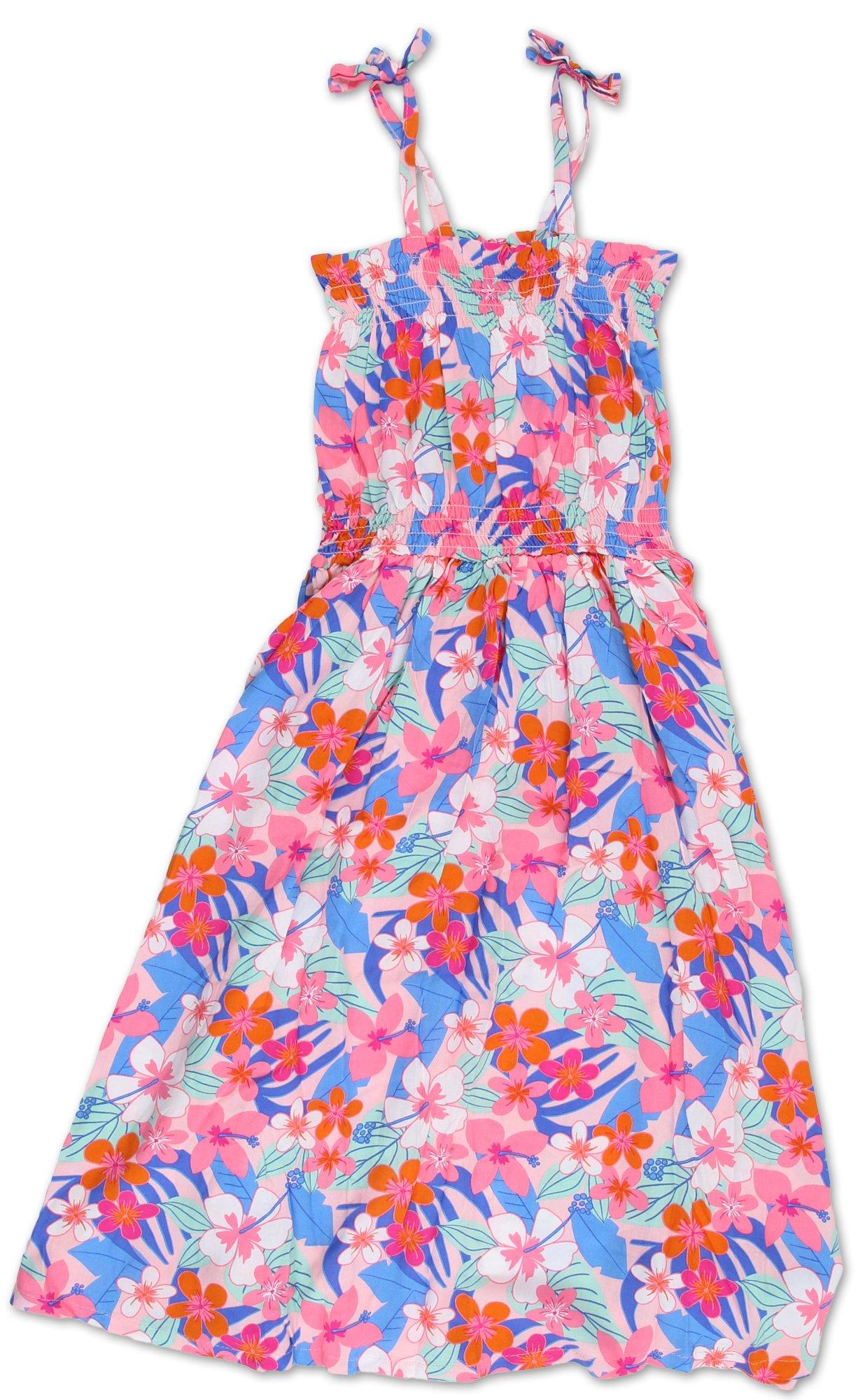 Girls Sleeveless Floral Print Dress
